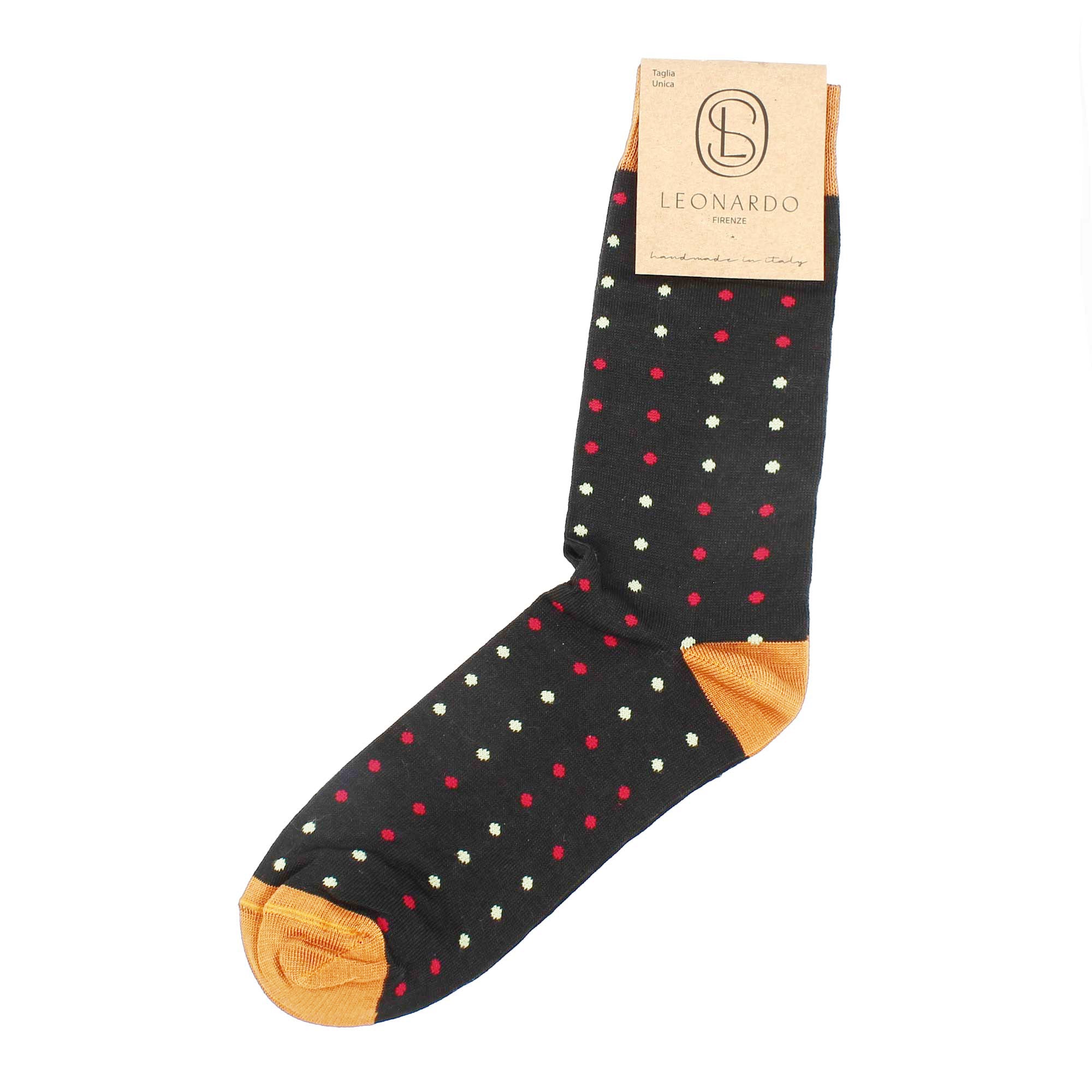 Calzini da uomo in Filo di Scozia grigio con disegno pallini