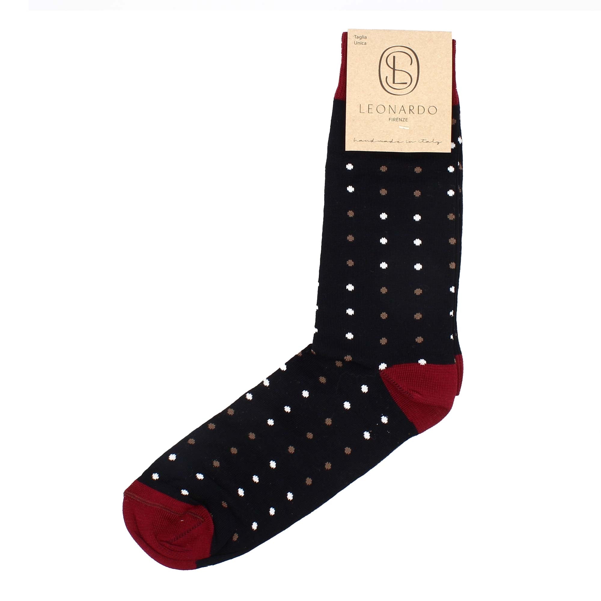 Calzini da uomo in Filo di Scozia blu con disegno pallini