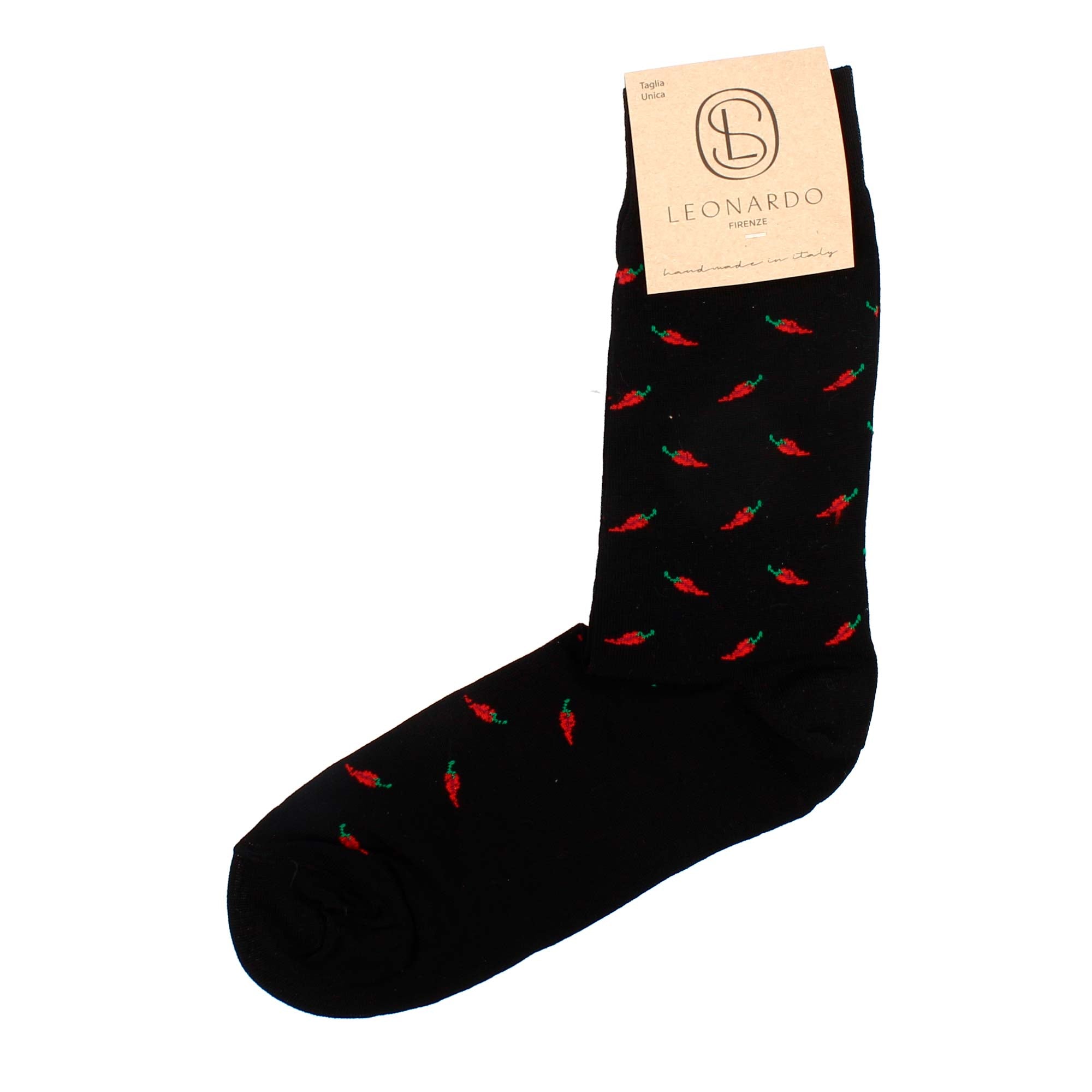 Calzini da uomo in Filo di Scozia blu con disegno peperoncini