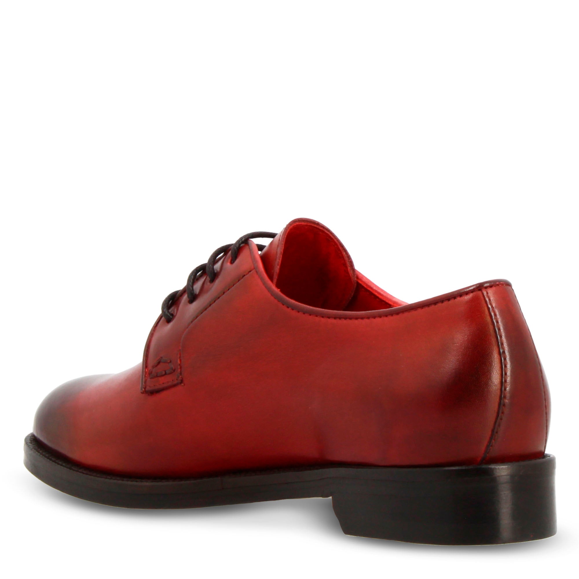 Derby da donna liscio in pelle colore bordeaux