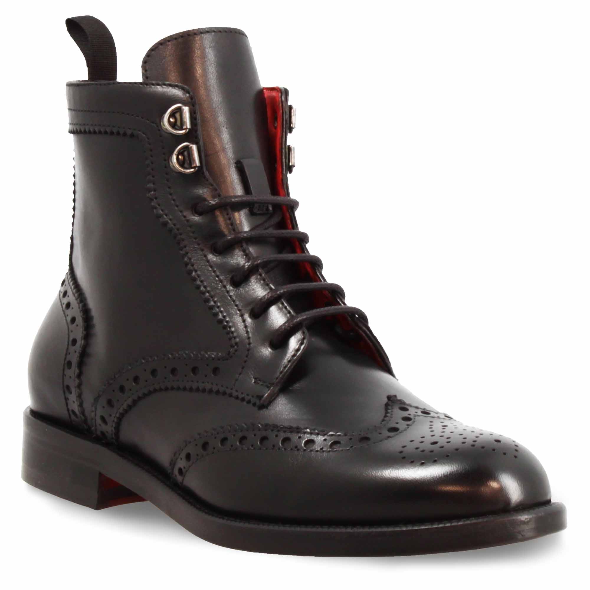 Amphibien pour femme avec détails richelieu en cuir noir