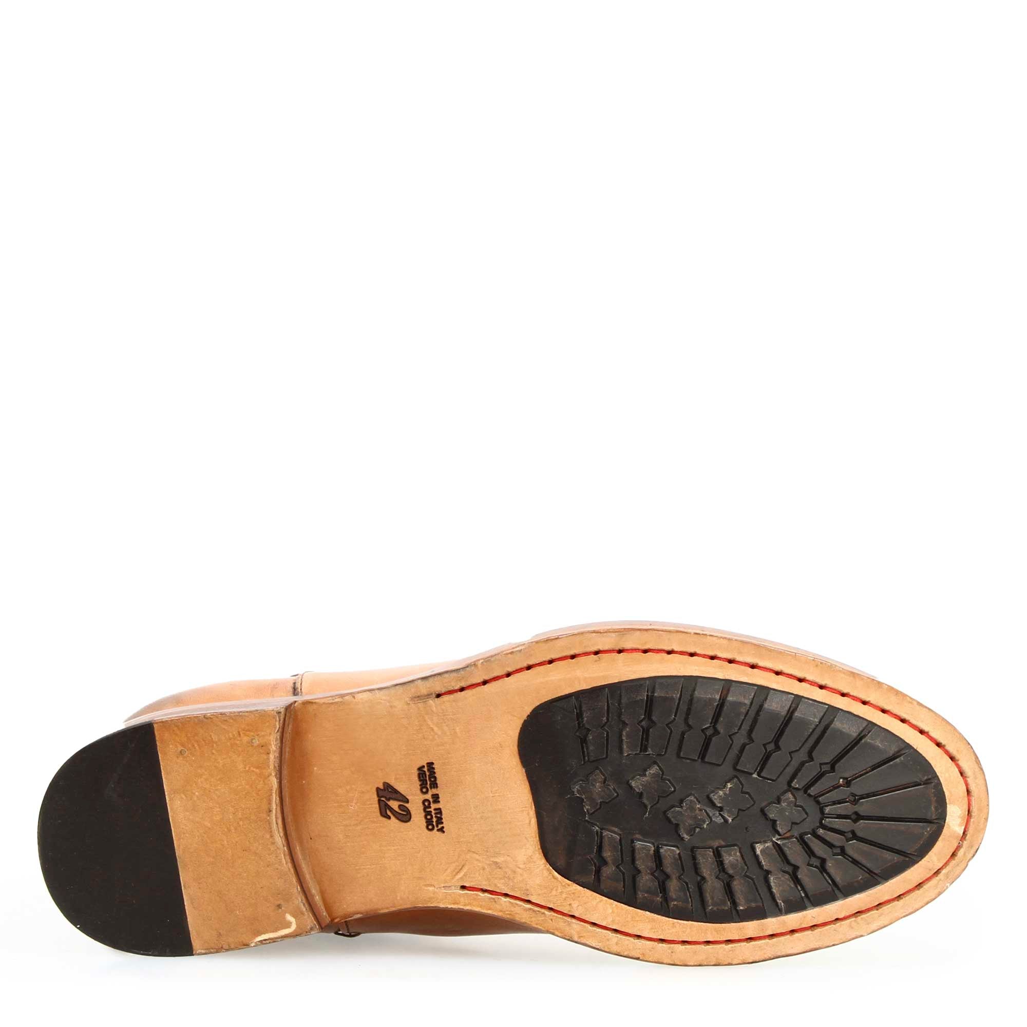 Bottines Chelsea Diver pour homme en cuir délavé marron clair