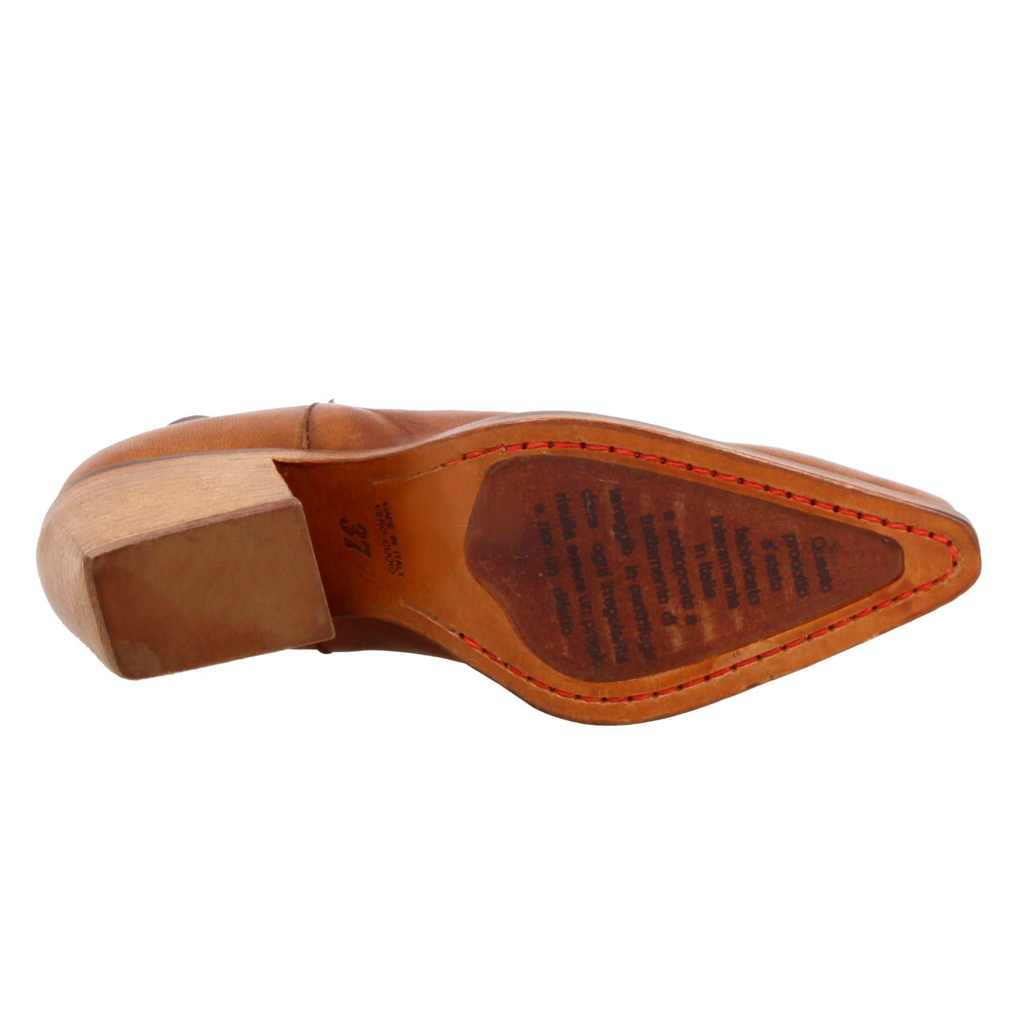Women's Brown Texan Ankle Boots with Perforated Designs