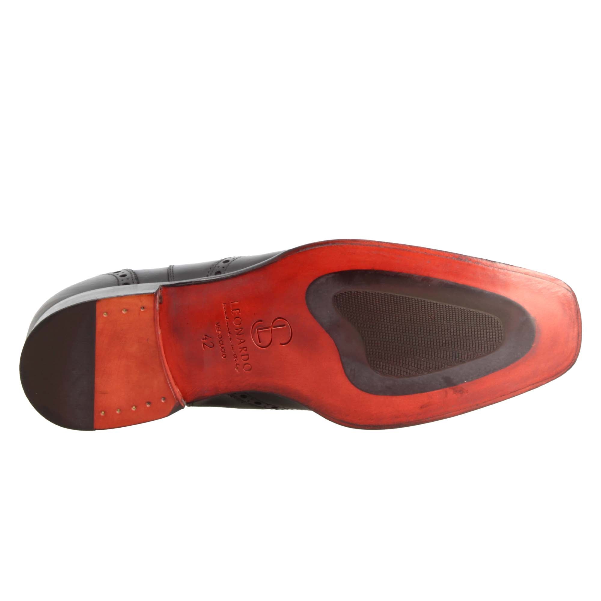 Stivaletto Chelsea con dettagli brogue uomo in pelle colore nero