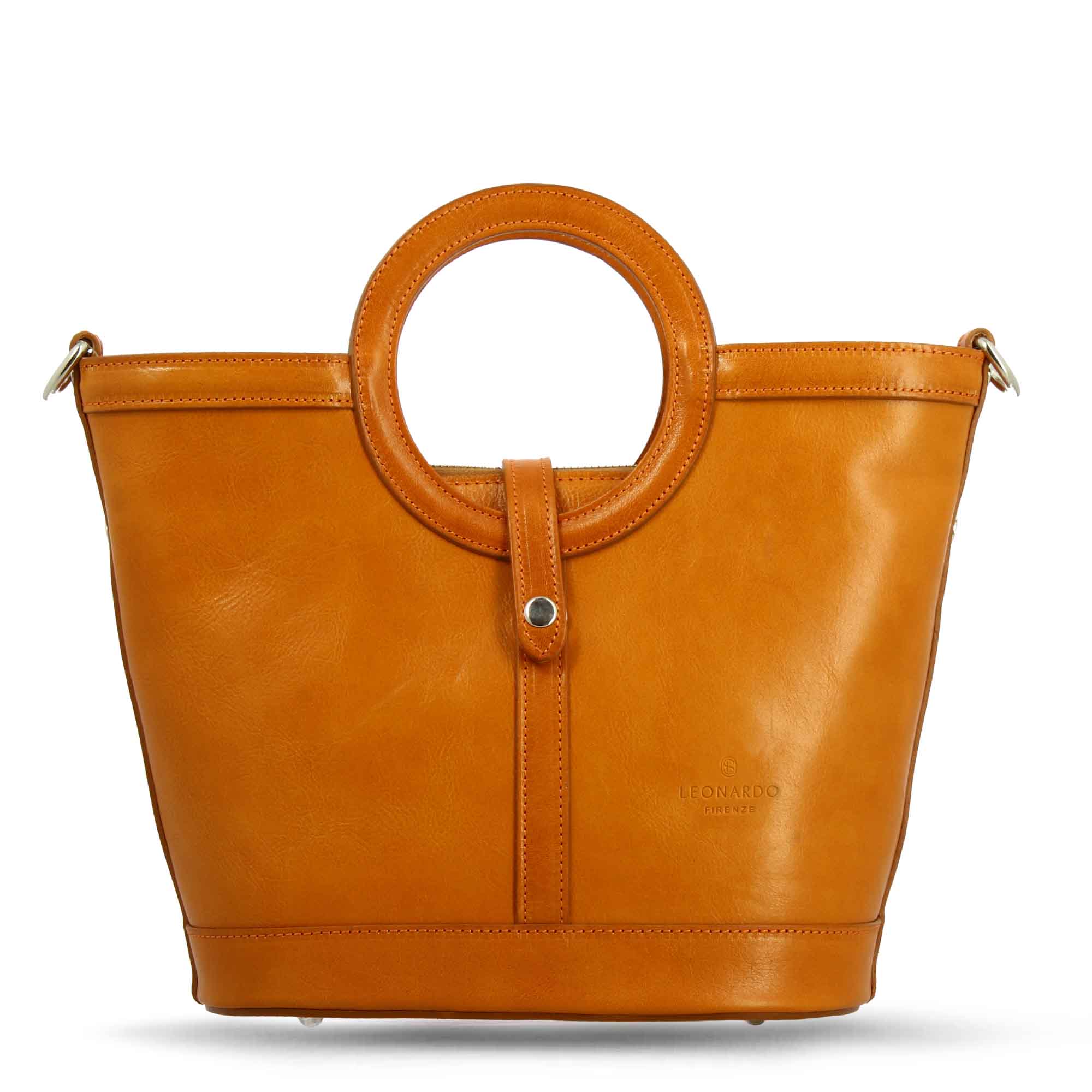 Borsa a mano da donna Afrodite in pelle colore marrone chiaro