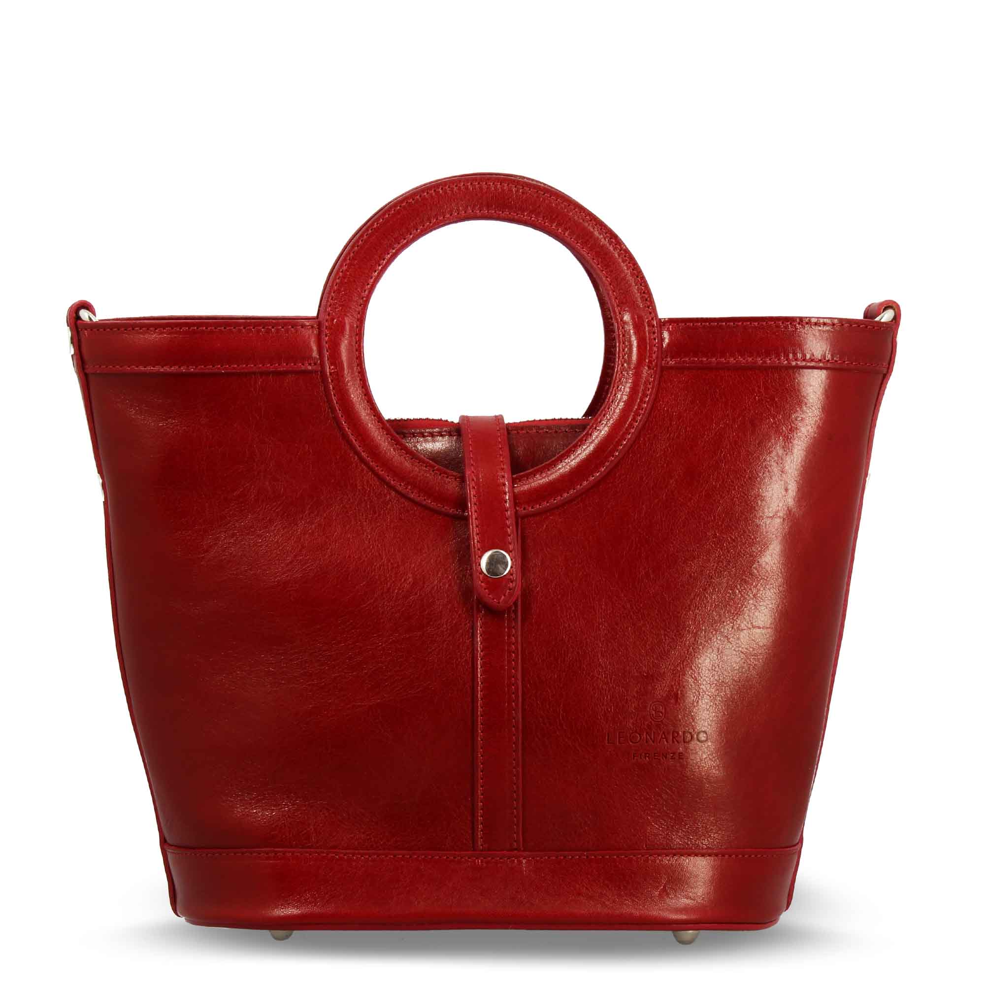 Borsa a mano da donna Afrodite in pelle colore rosso