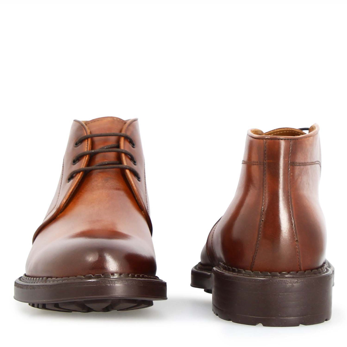 Bacco chukka boot da uomo in pelle marrone