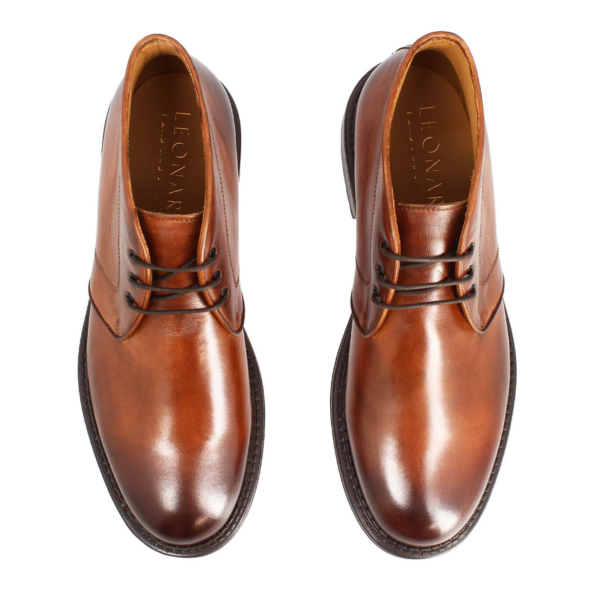 Bacco chukka boot da uomo in pelle marrone