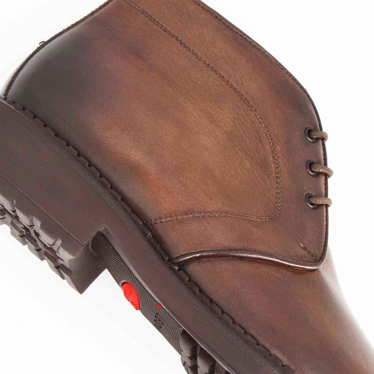 Bacco chukka boot da uomo in pelle marrone scuro