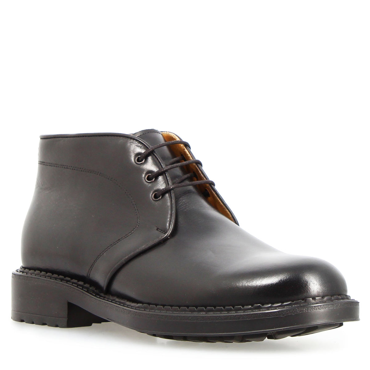 Bacco chukka boot da uomo in pelle nera
