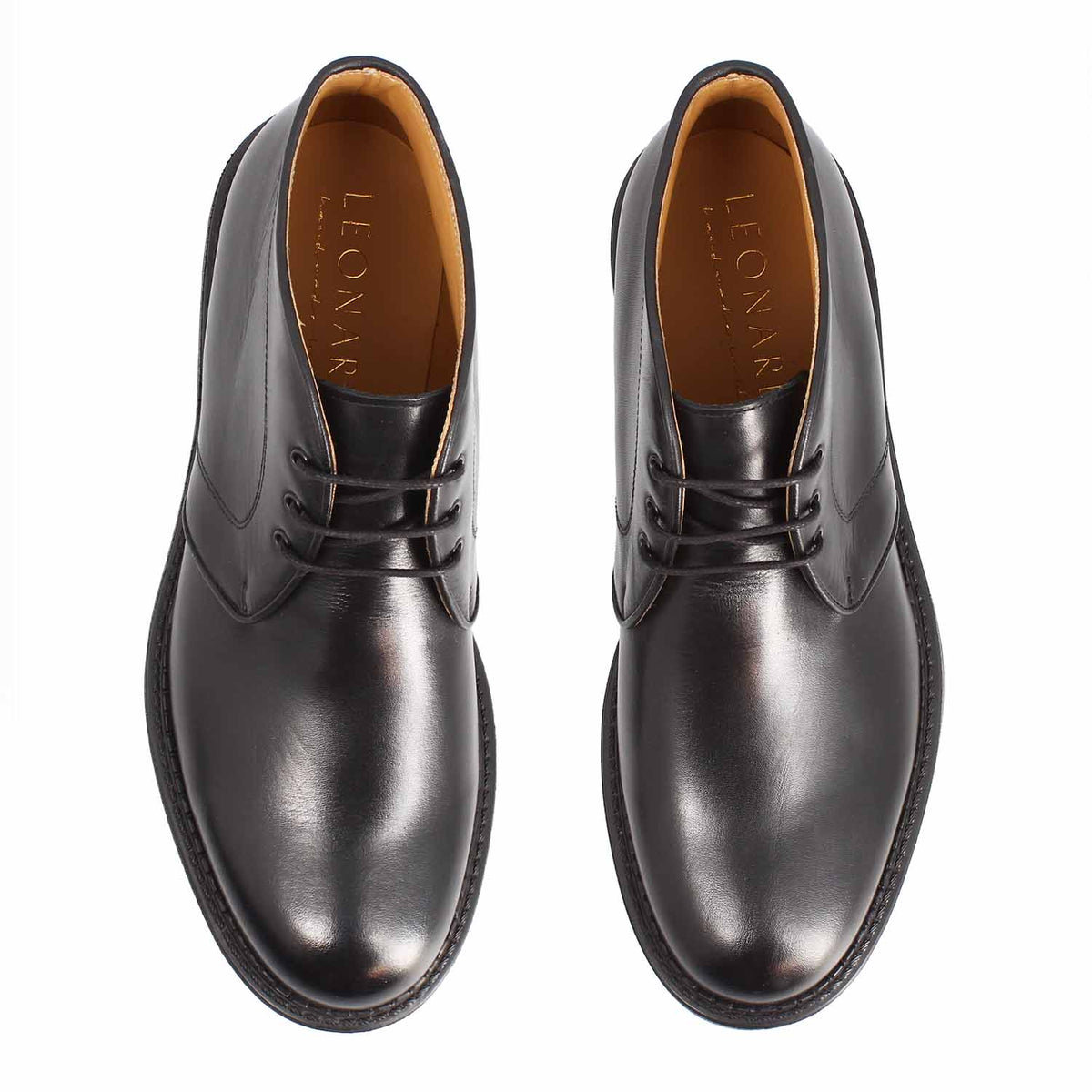 Bacco chukka boot da uomo in pelle nera