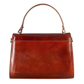 Lucrezia classic women's handbag in smooth brown leather