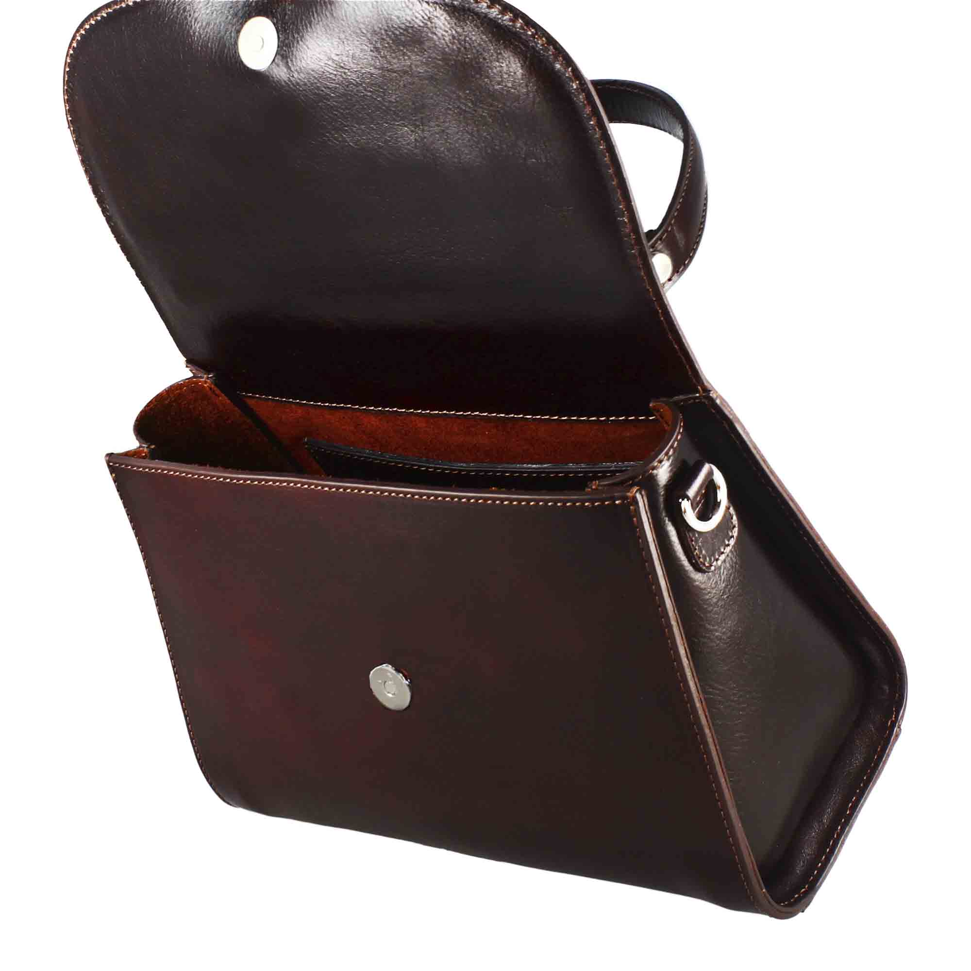 Lucrezia Sacoche classique pour femme en cuir lisse marron