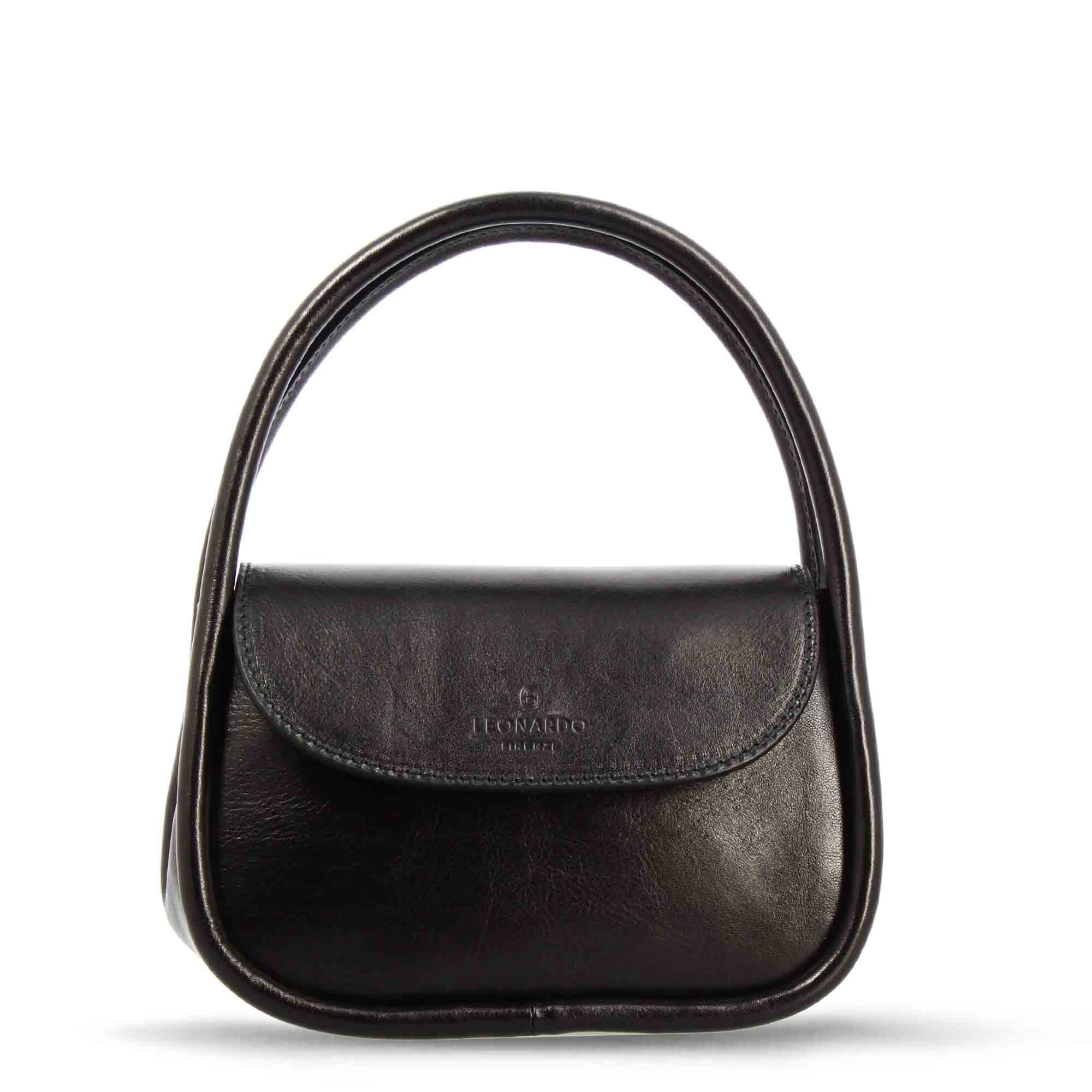 Borsa a mano Caterina artigianale da donna in pelle nera