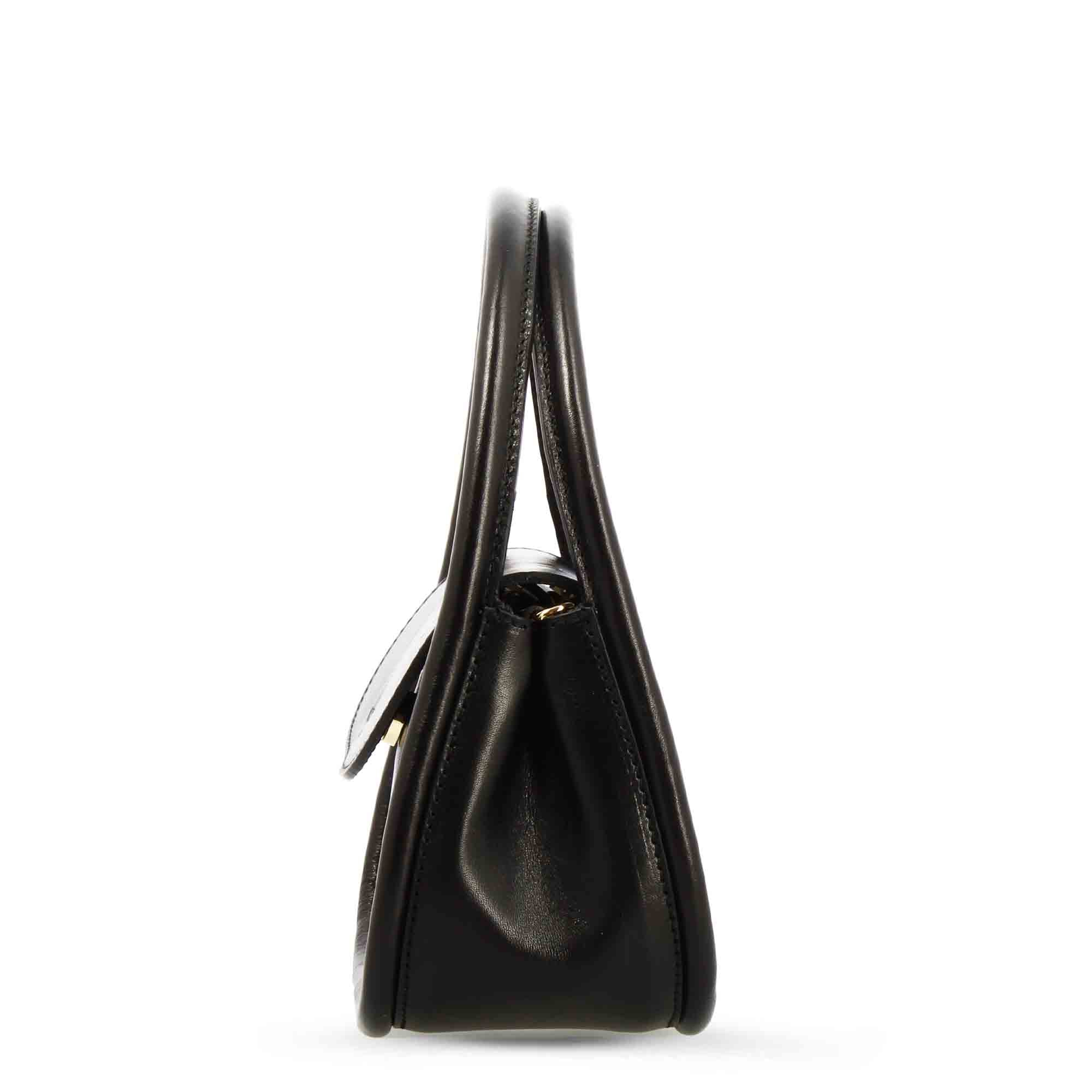 Borsa a mano Caterina artigianale da donna in pelle nera