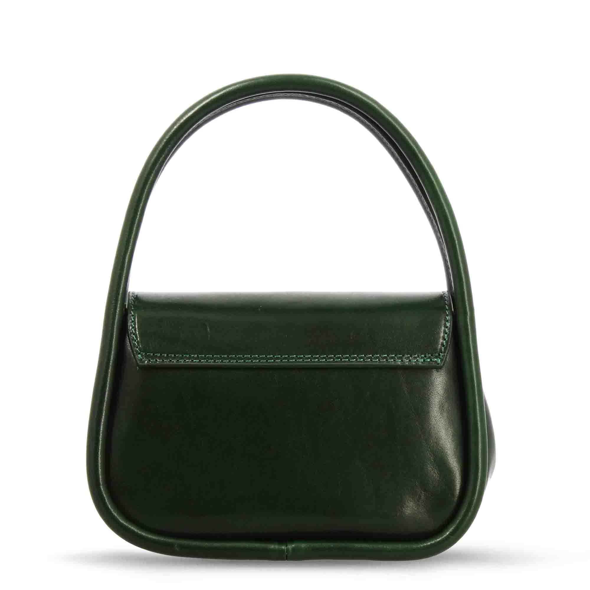 Borsa a mano Caterina artigianale da donna in pelle verde