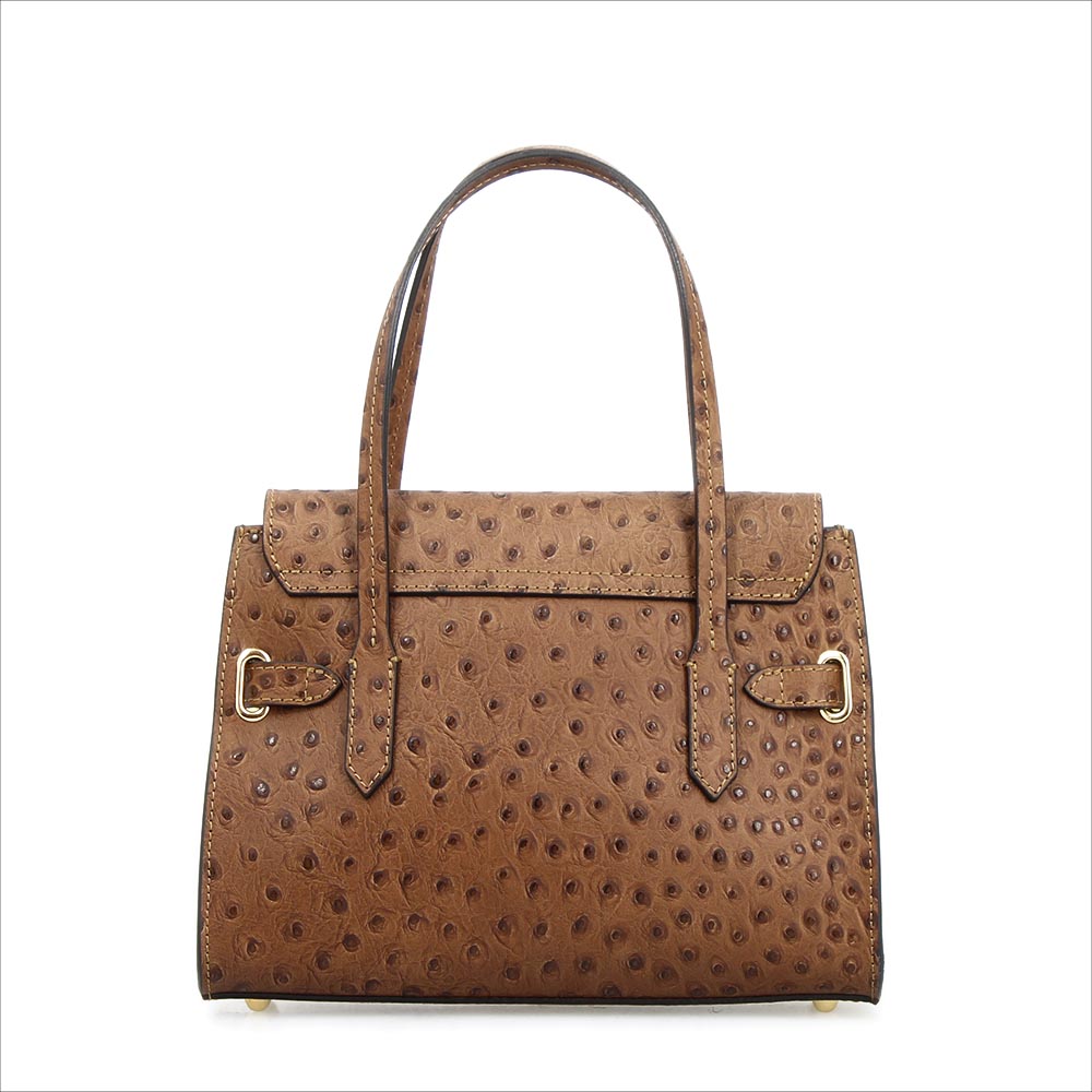 Medium handcrafted handbag for women in brown leather