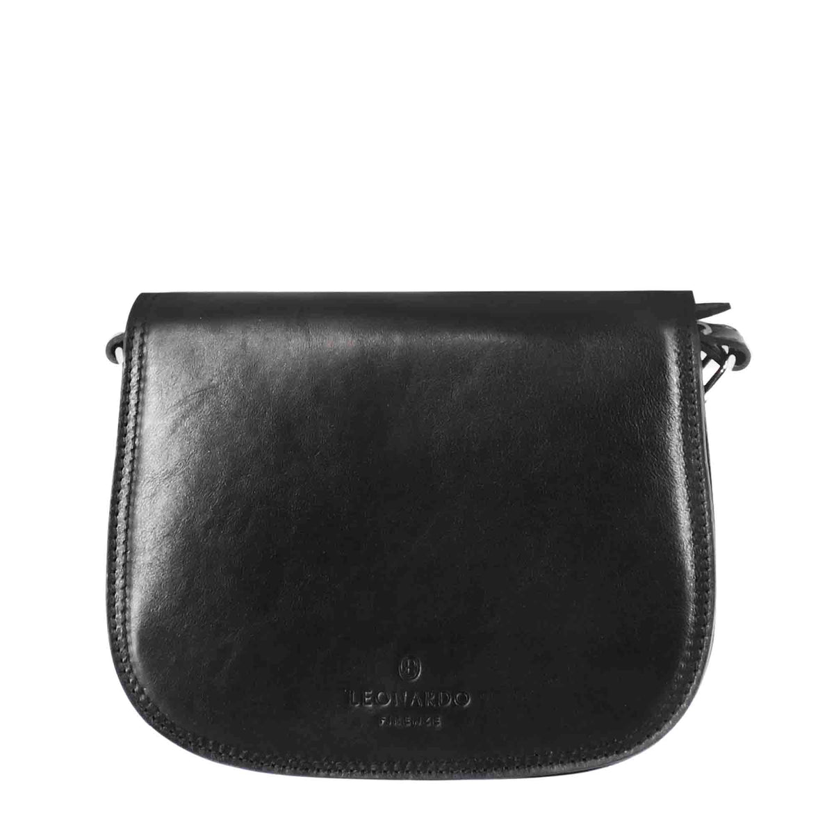 Essential women's bag in black smooth leather