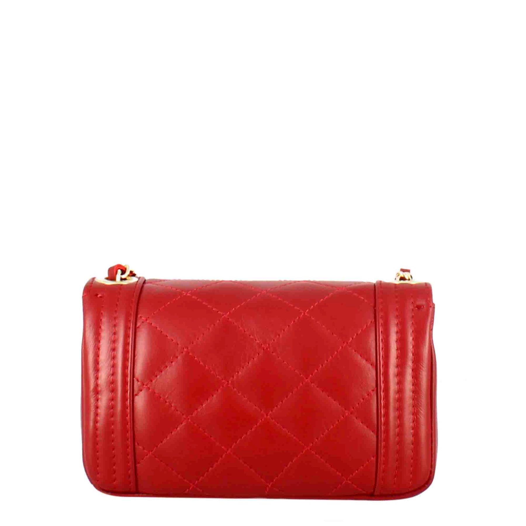 Timeless red quilted leather shoulder bag