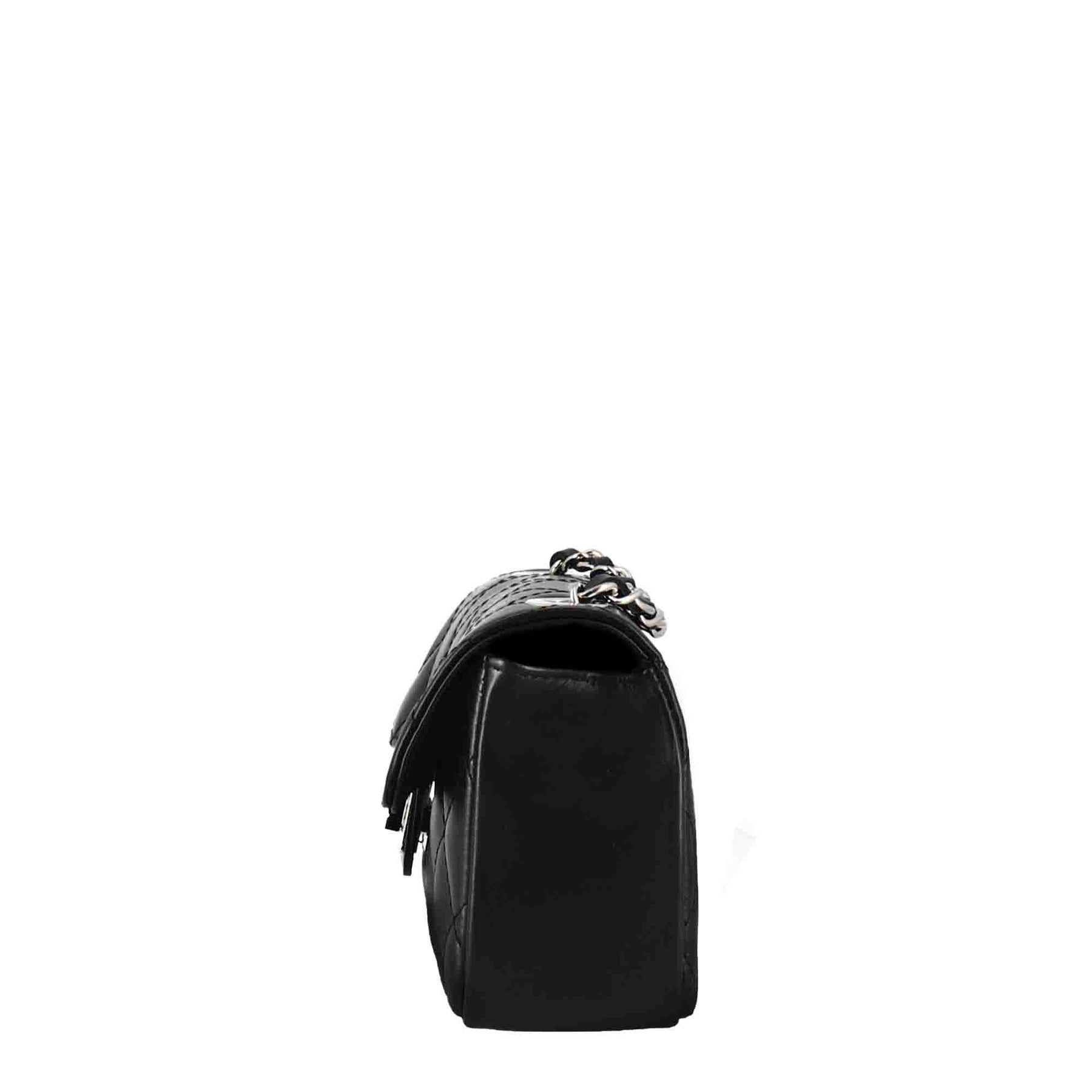 Vanity shoulder bag in balck quilted leather