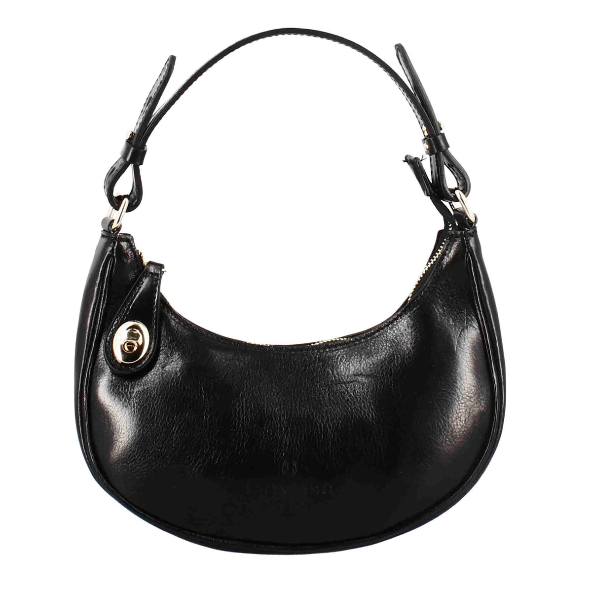 Jane shoulder bag in black leather with removable shoulder strap