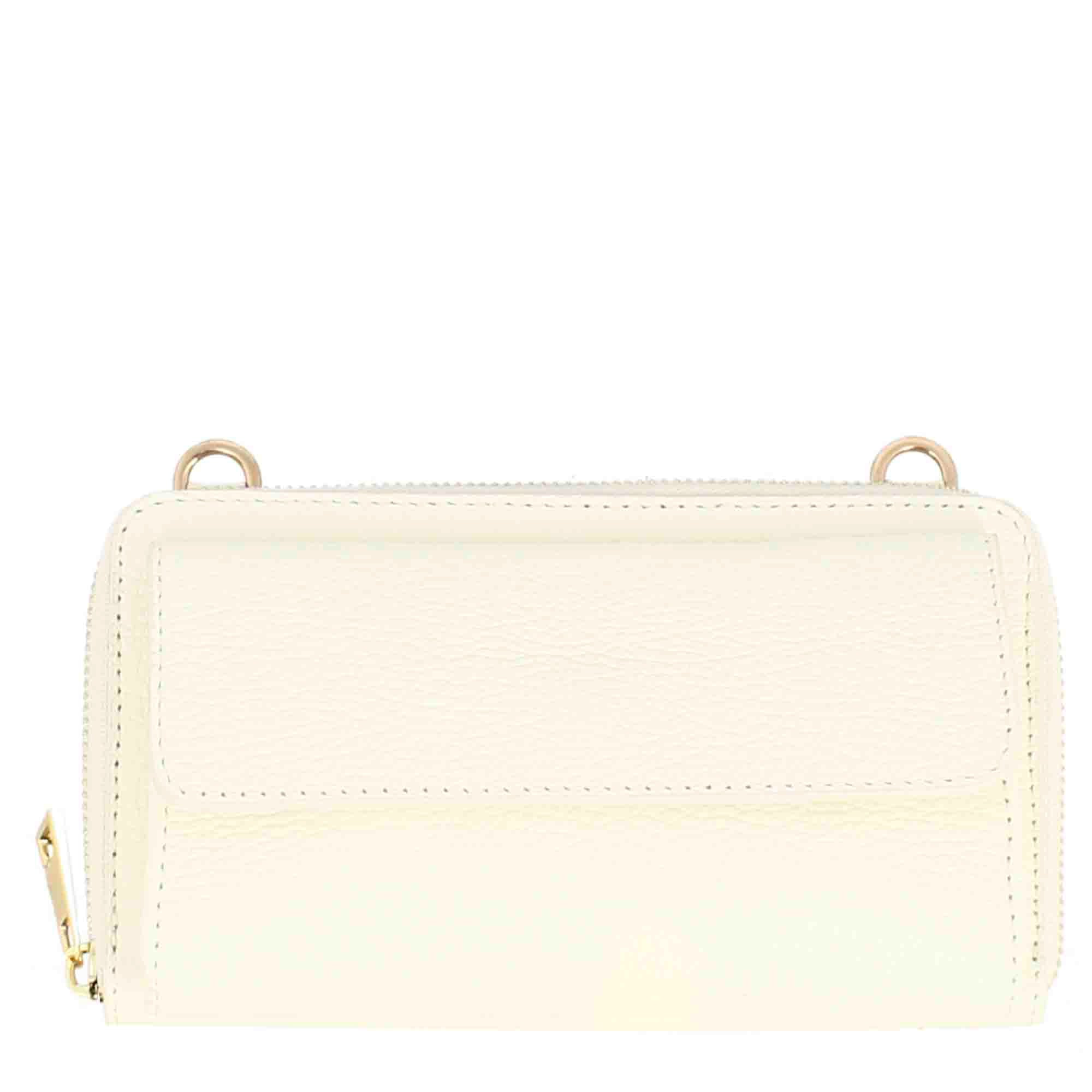 Women's zipped leather wallet purse with pocket