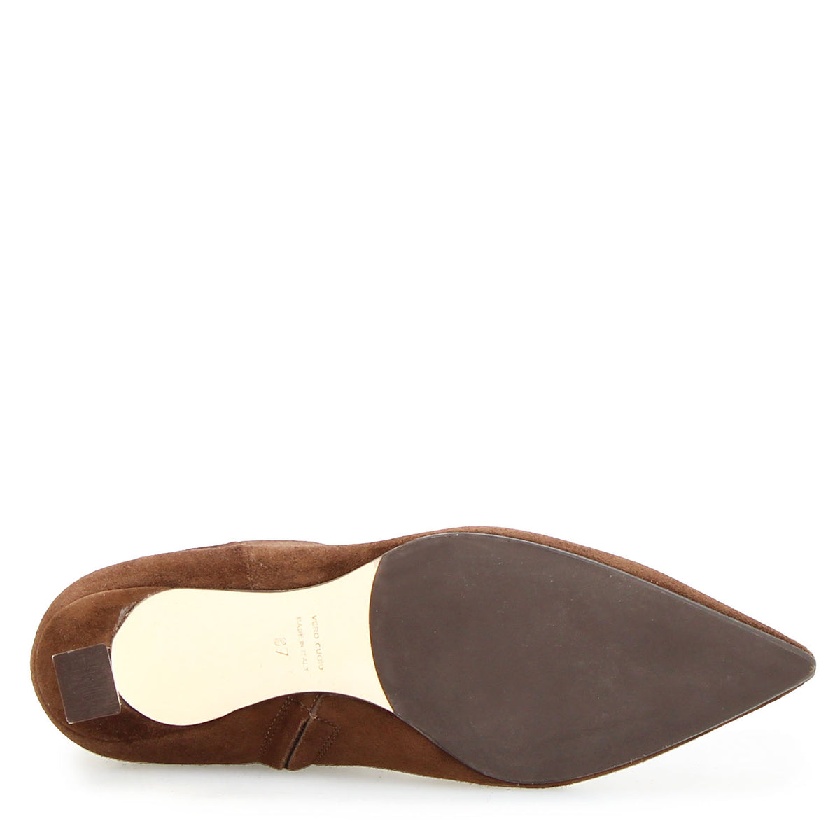 Gioconda stivaletto da donna in camoscio marrone con tacco - LeonardoShoes