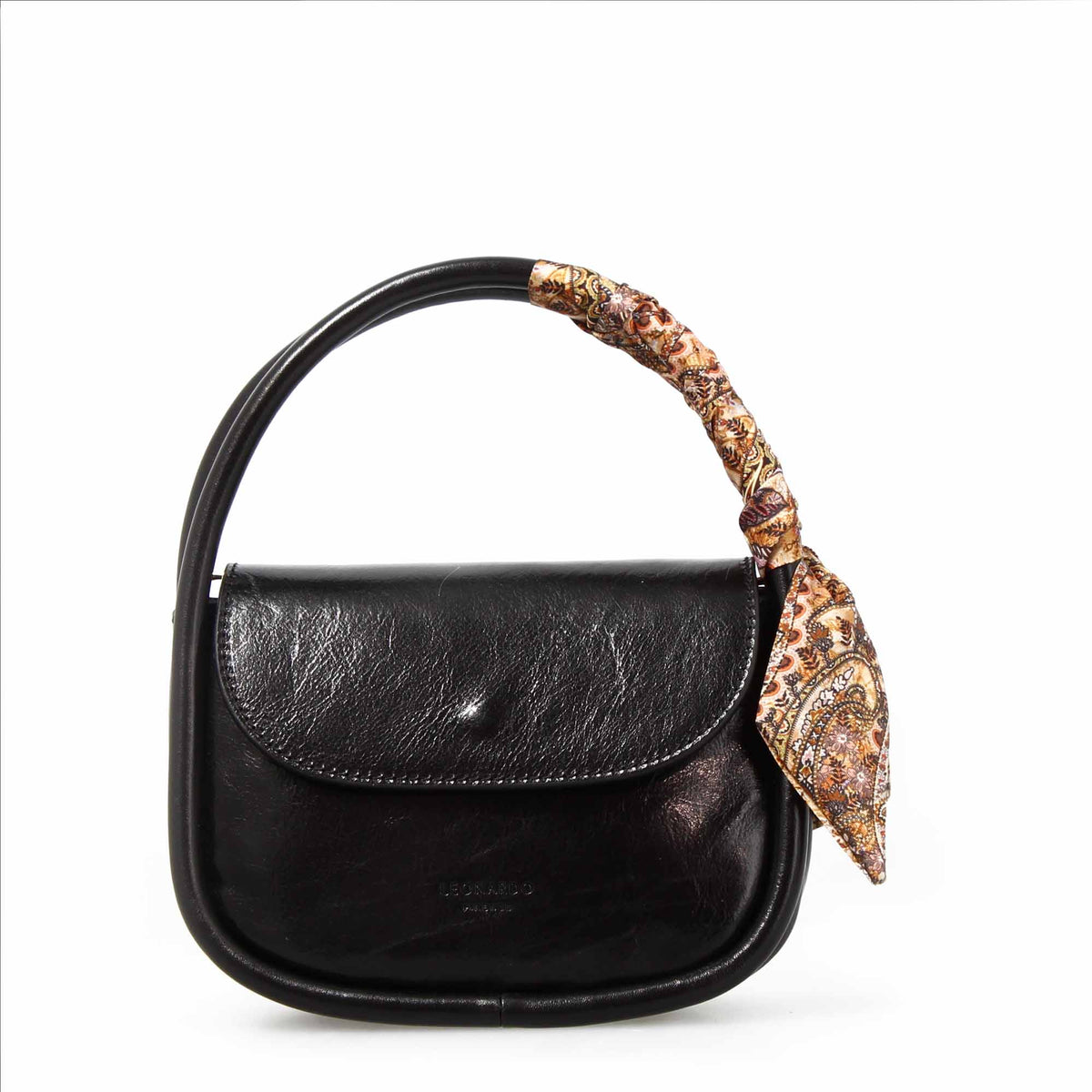 Borsa a mano Caterina artigianale da donna in pelle nera