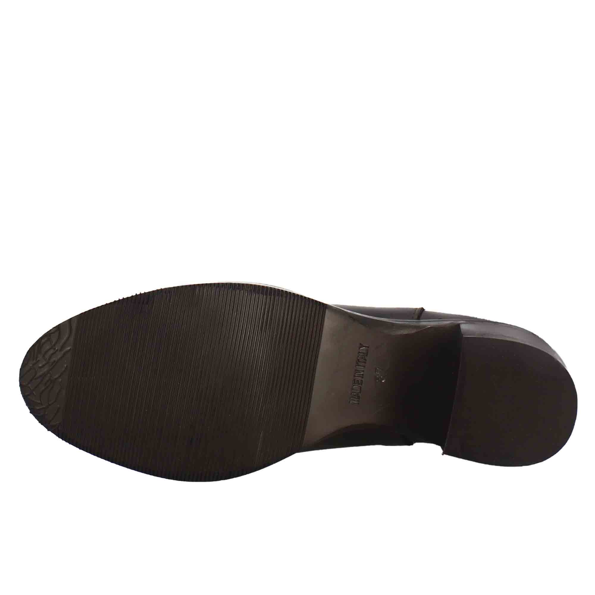 Chelsea lisse à talon moyen pour femme en cuir marron foncé