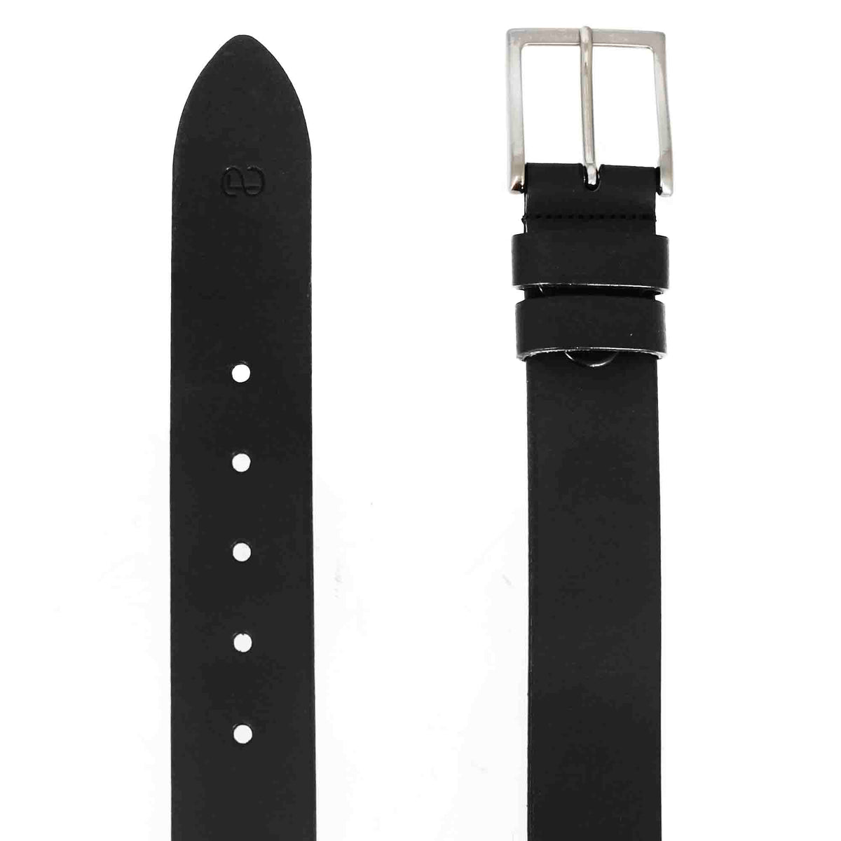 Men's belt in black full grain leather