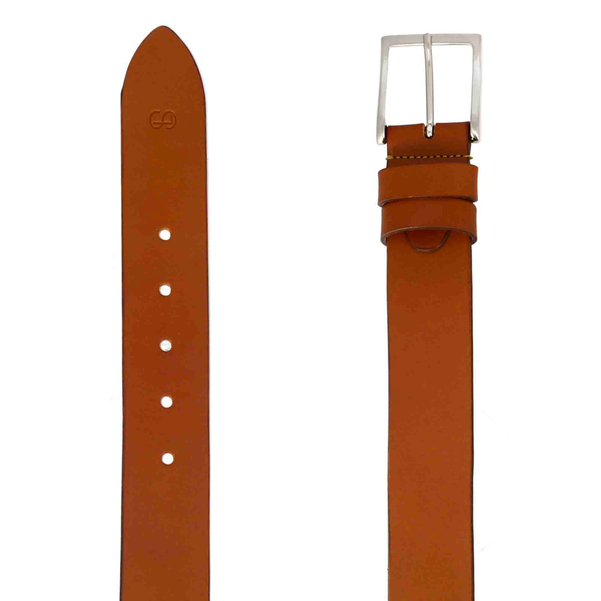 Men's belt in light brown full grain leather