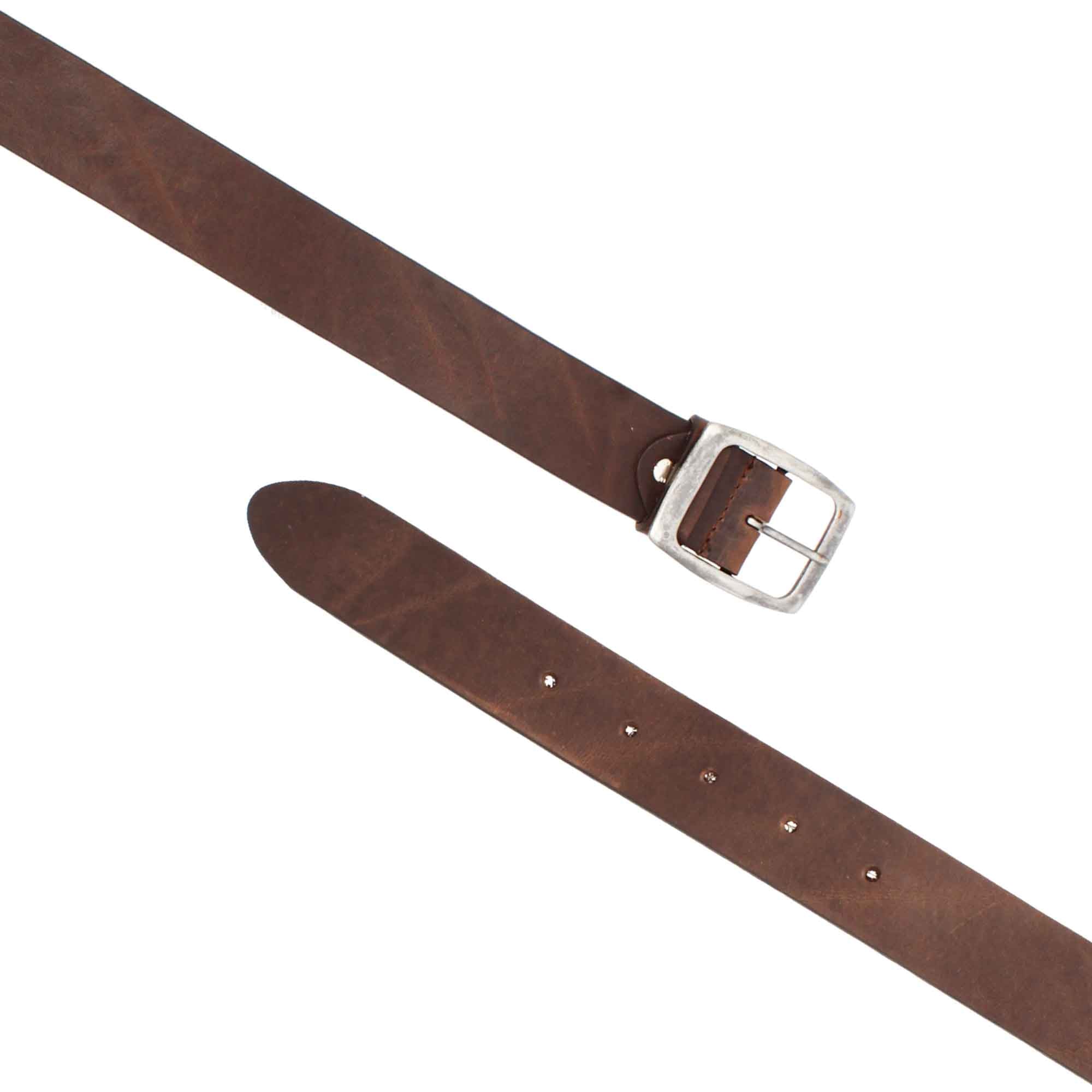 Ceinture classique pour hommes en cuir marron mat