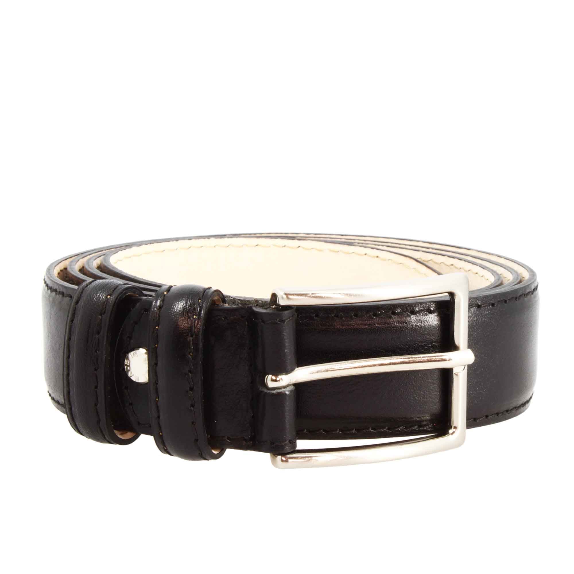 Men's belt in black full grain leather