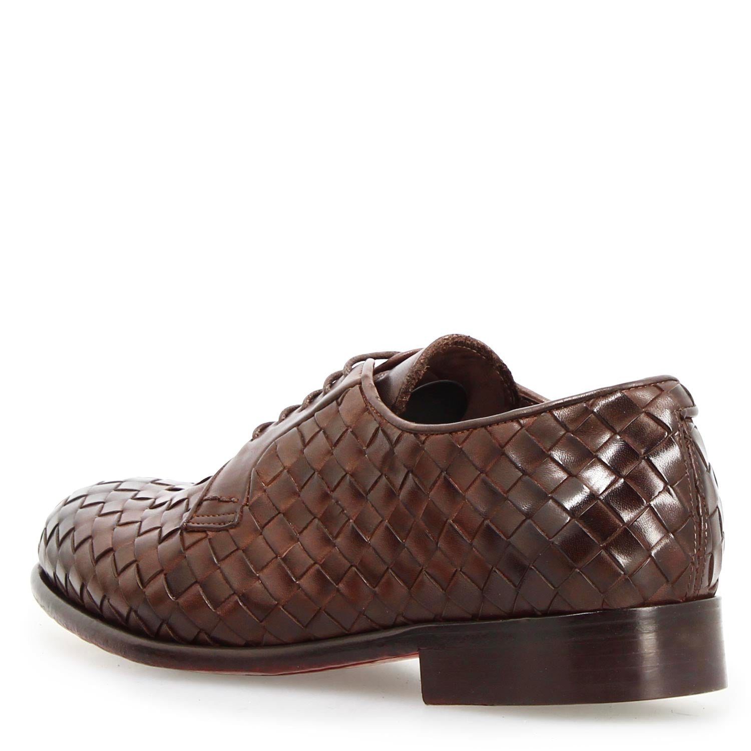 Derby Cipriano da uomo in pelle marrone scuro - LeonardoShoes