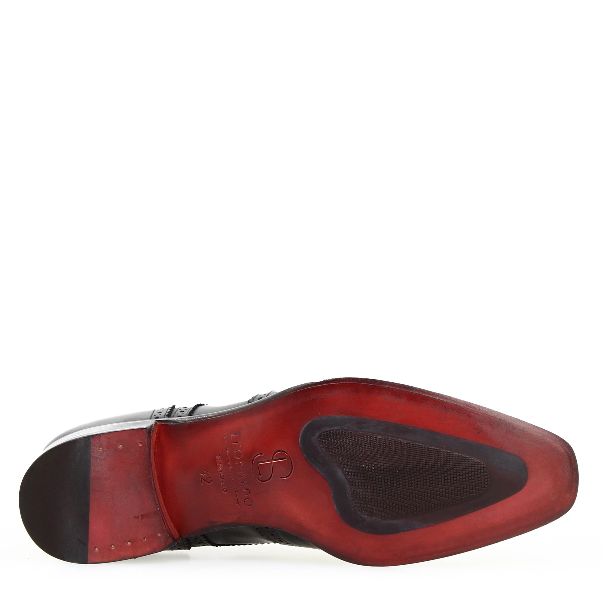 Derby en cuir noir pour homme avec queue d'aronde et bout carré