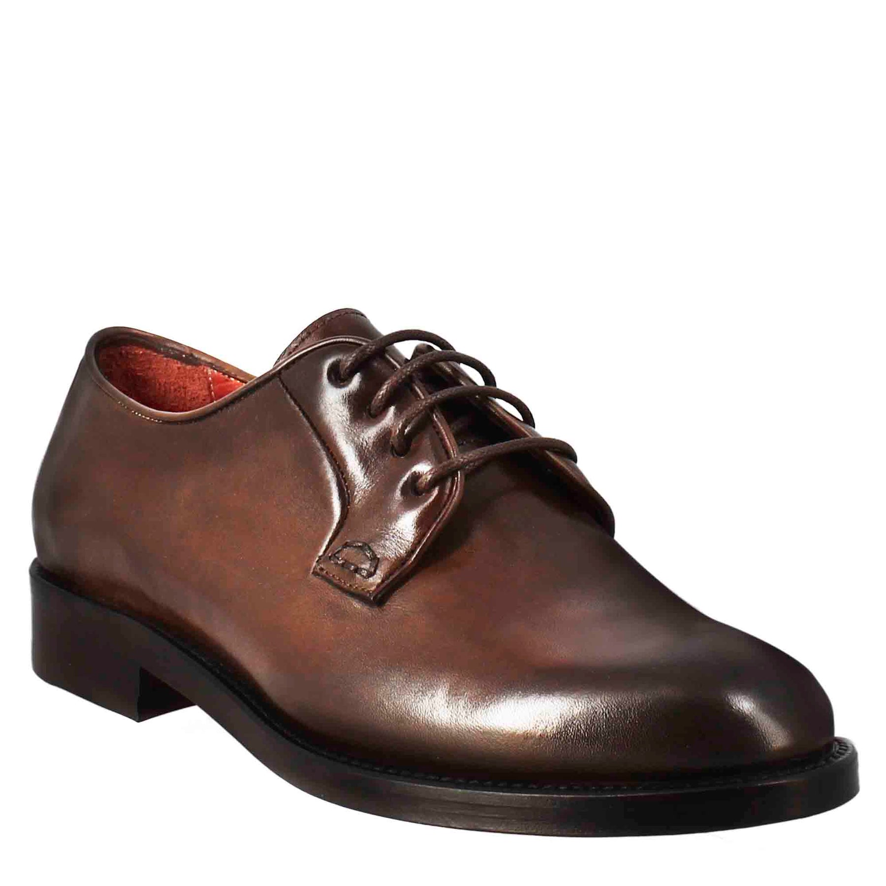 Women's Derby in dark brown smooth leather