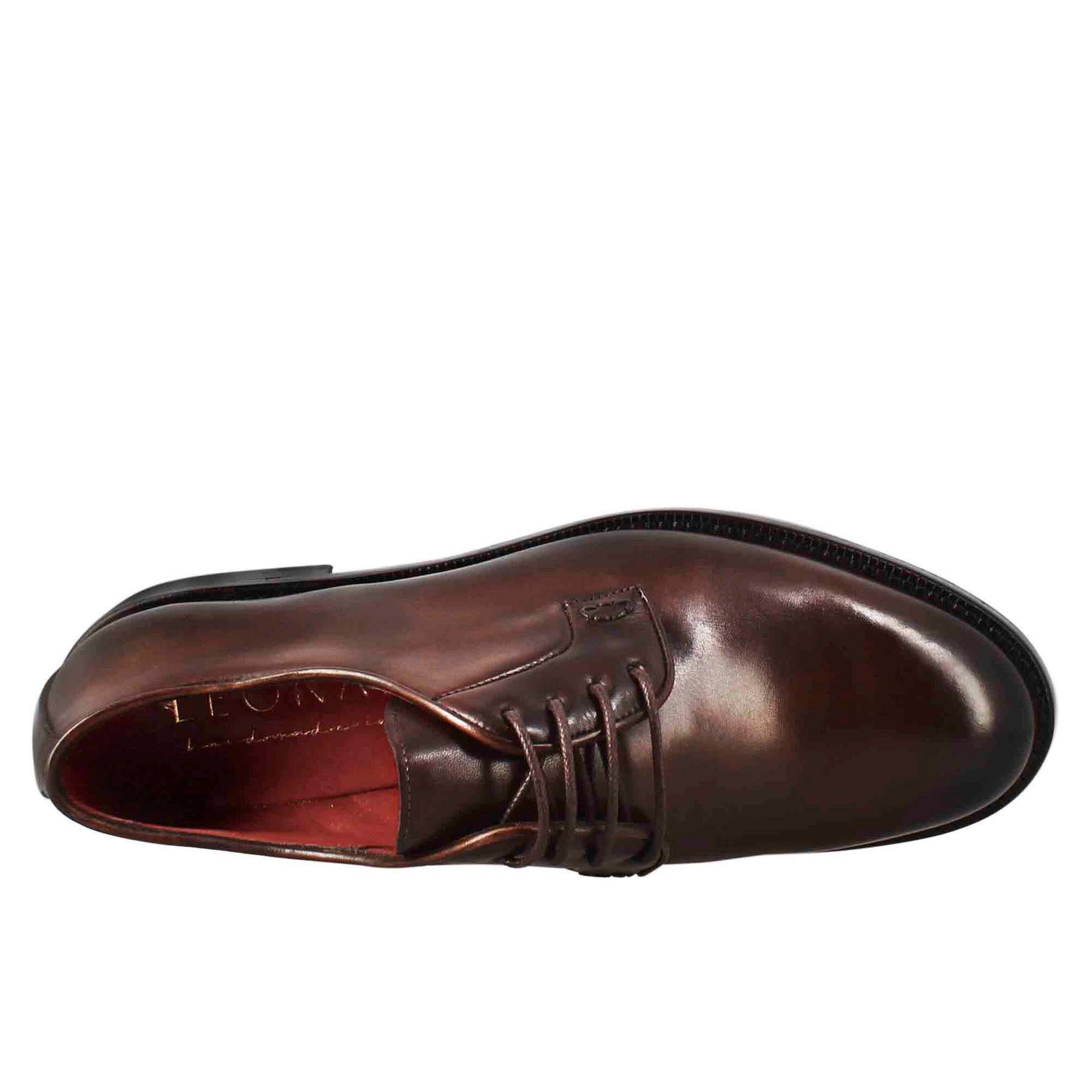 Women's Derby in dark brown smooth leather