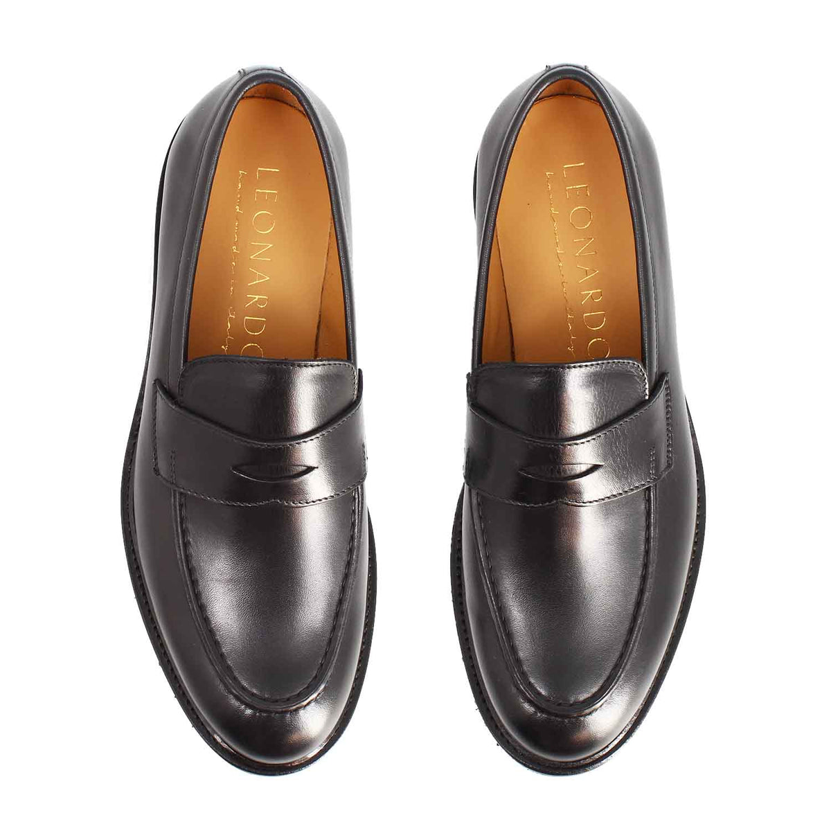 Dioniso Penny Loafer for Men in Black Leather
