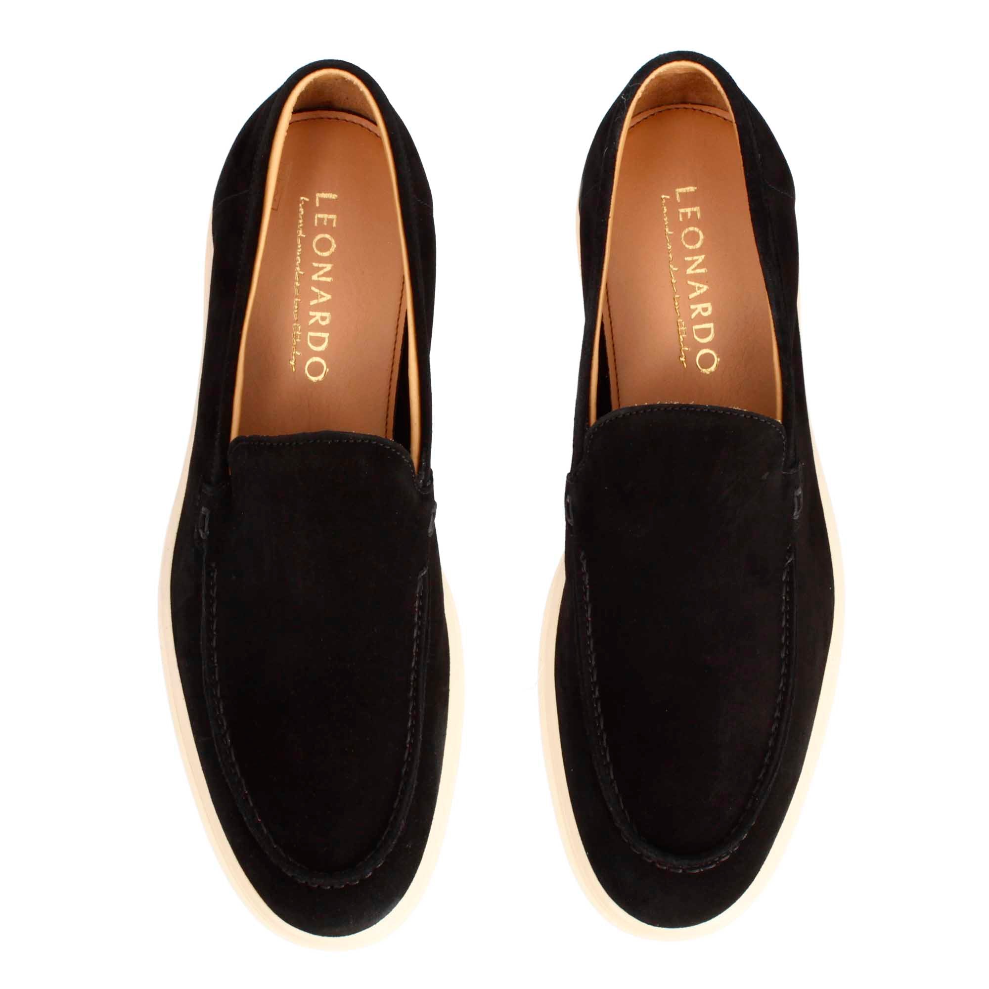 Mocassino da uomo casual in pelle scamosciata colore nero