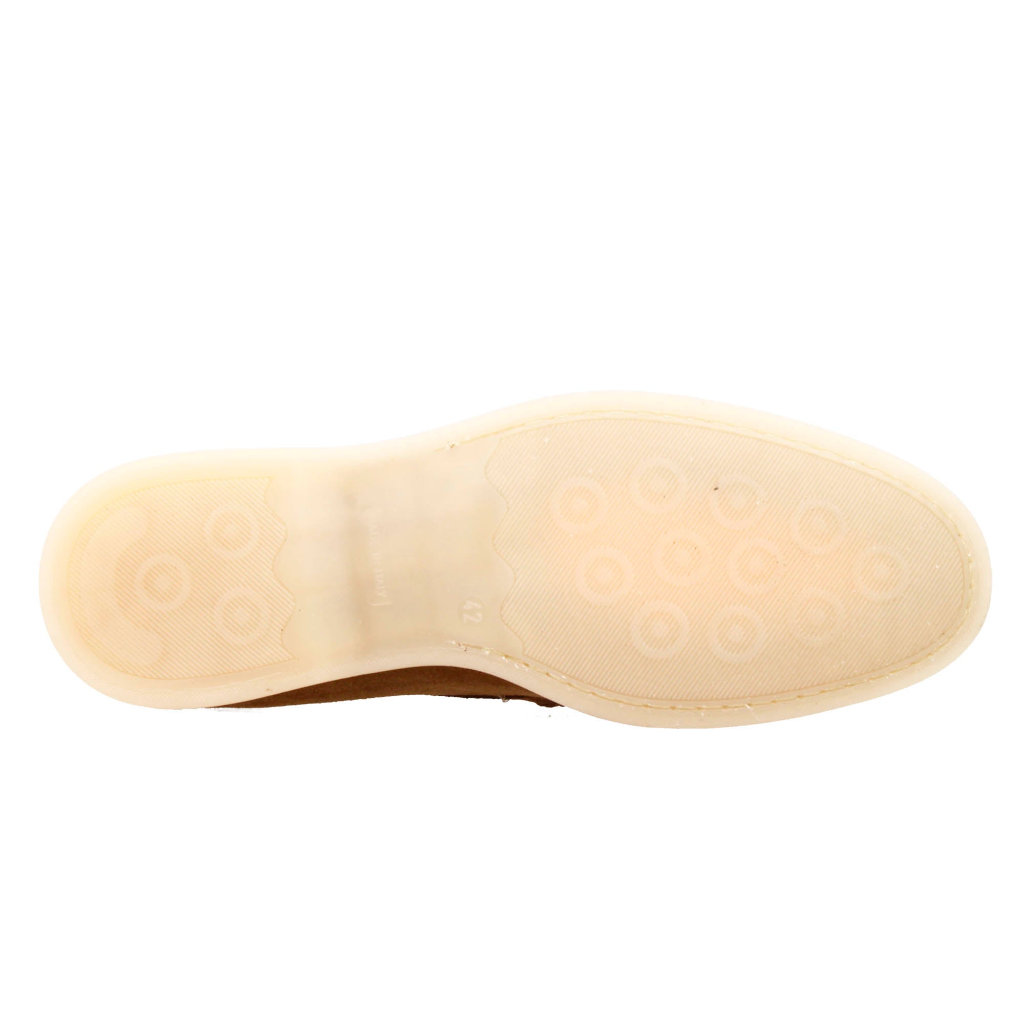Mocassino da barca con nappine da uomo in camoscio beige