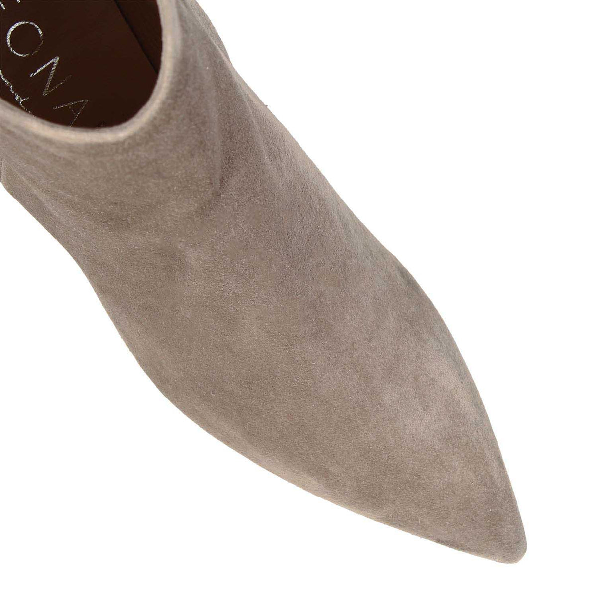 Gioconda stivaletto da donna in camoscio grigio con tacco - LeonardoShoes