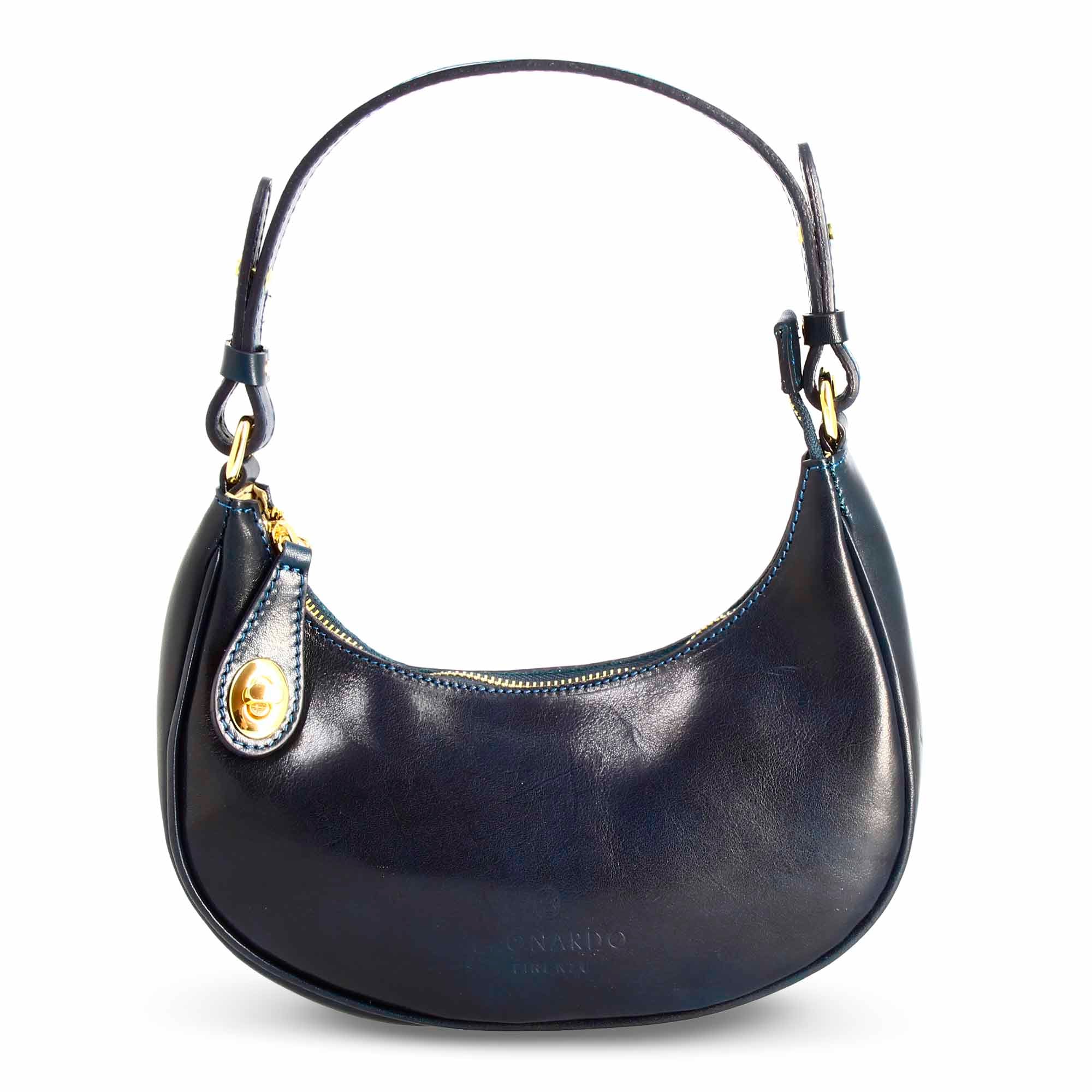 Sac bandoulière en cuir Jane avec bandoulière amovible bleu