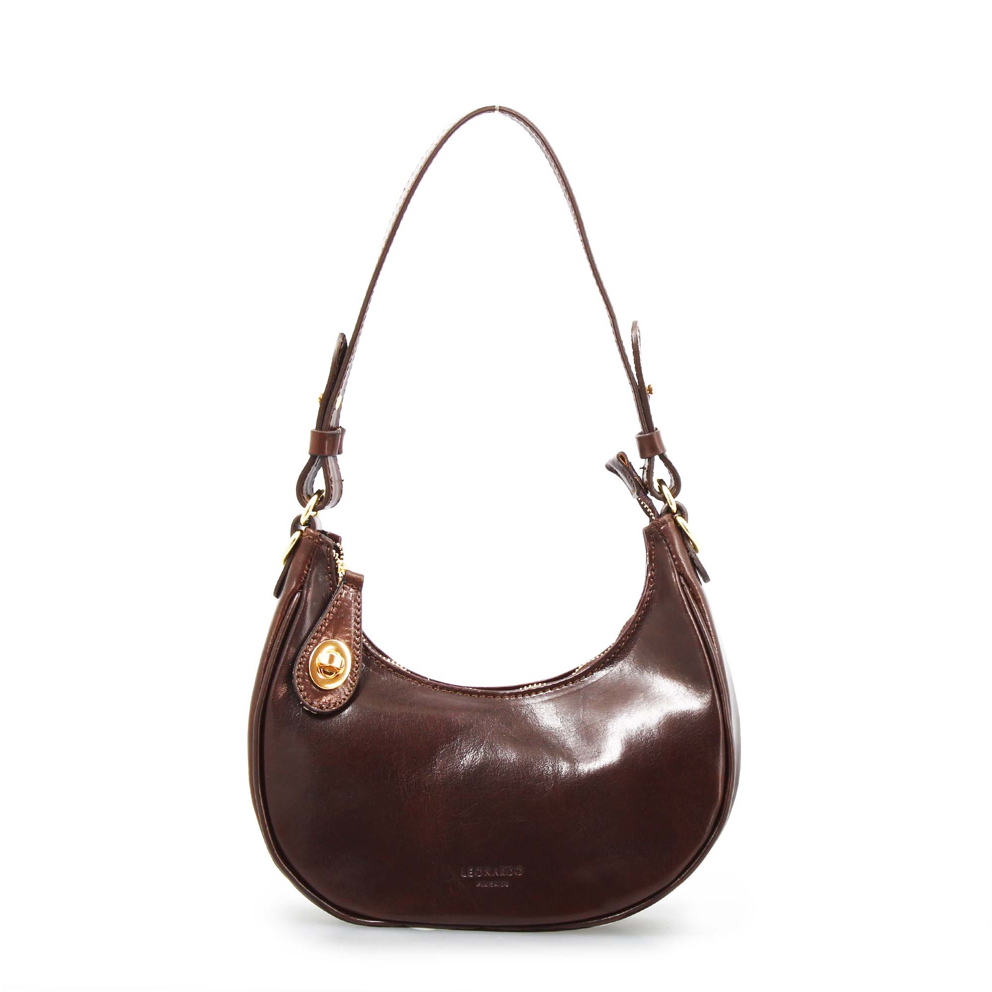 Jane - Dark Brown Leather Shoulder Bag