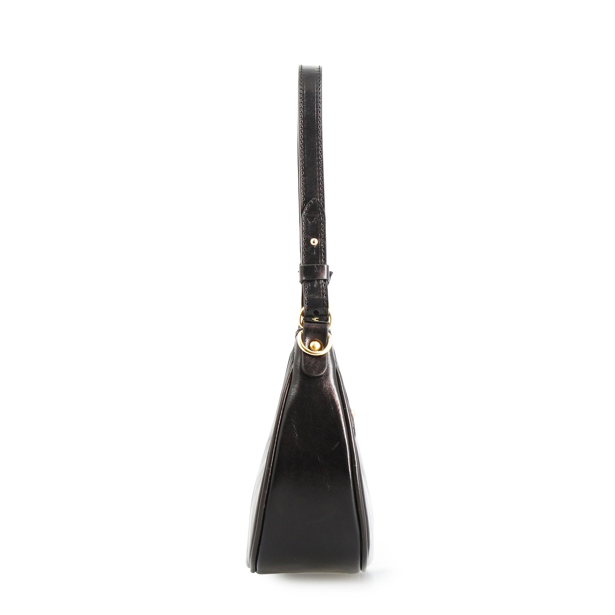 Jane - Schultertasche aus Leder in Schwarz