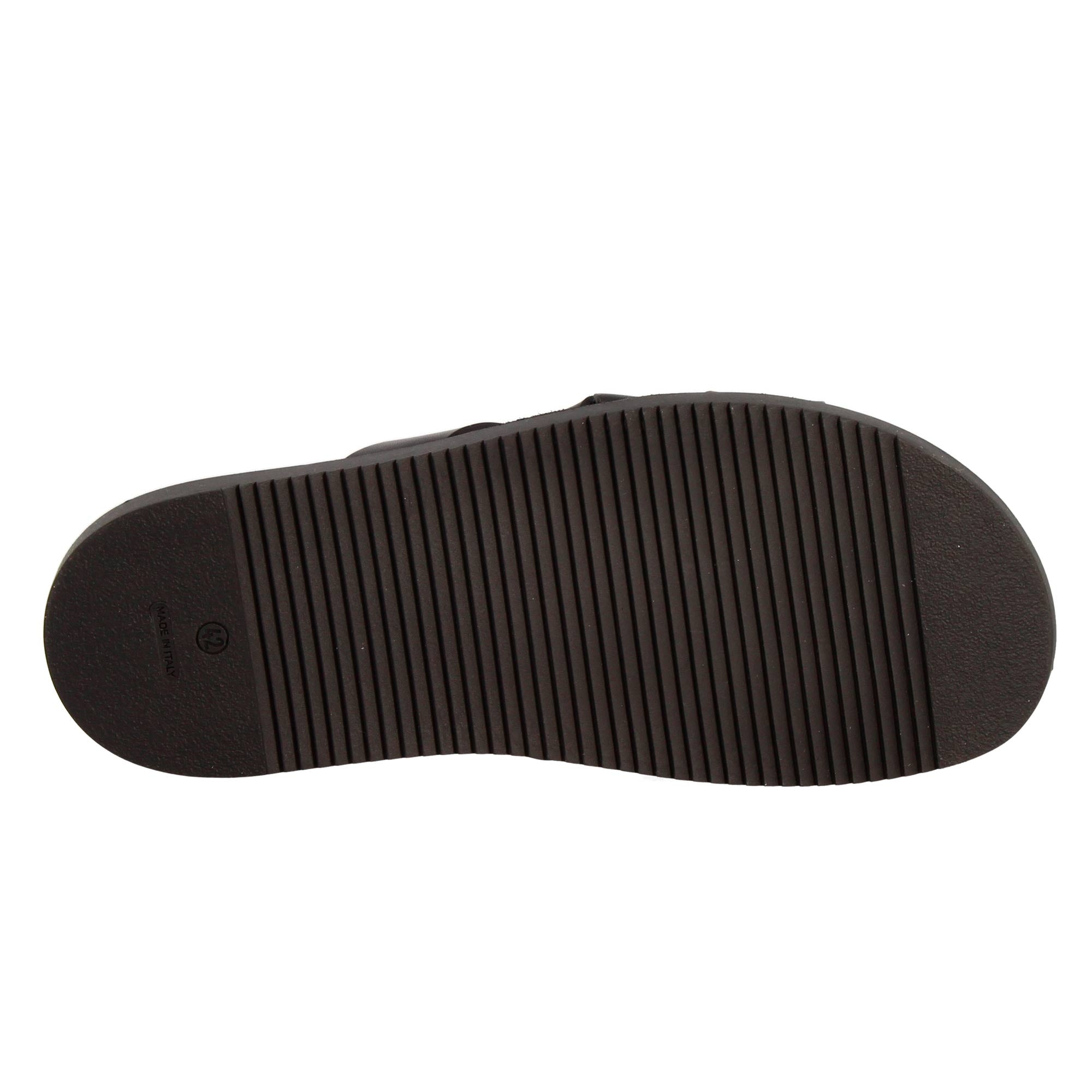 Sandales tressées faites main en cuir noir pour homme