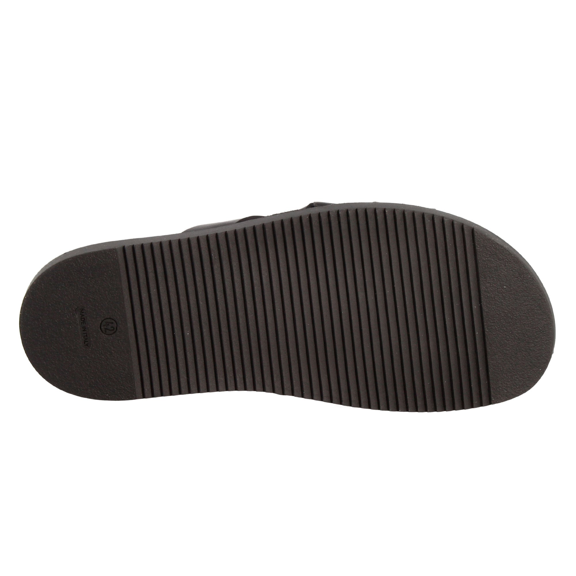 Sandale pour homme en cuir noir avec boucle