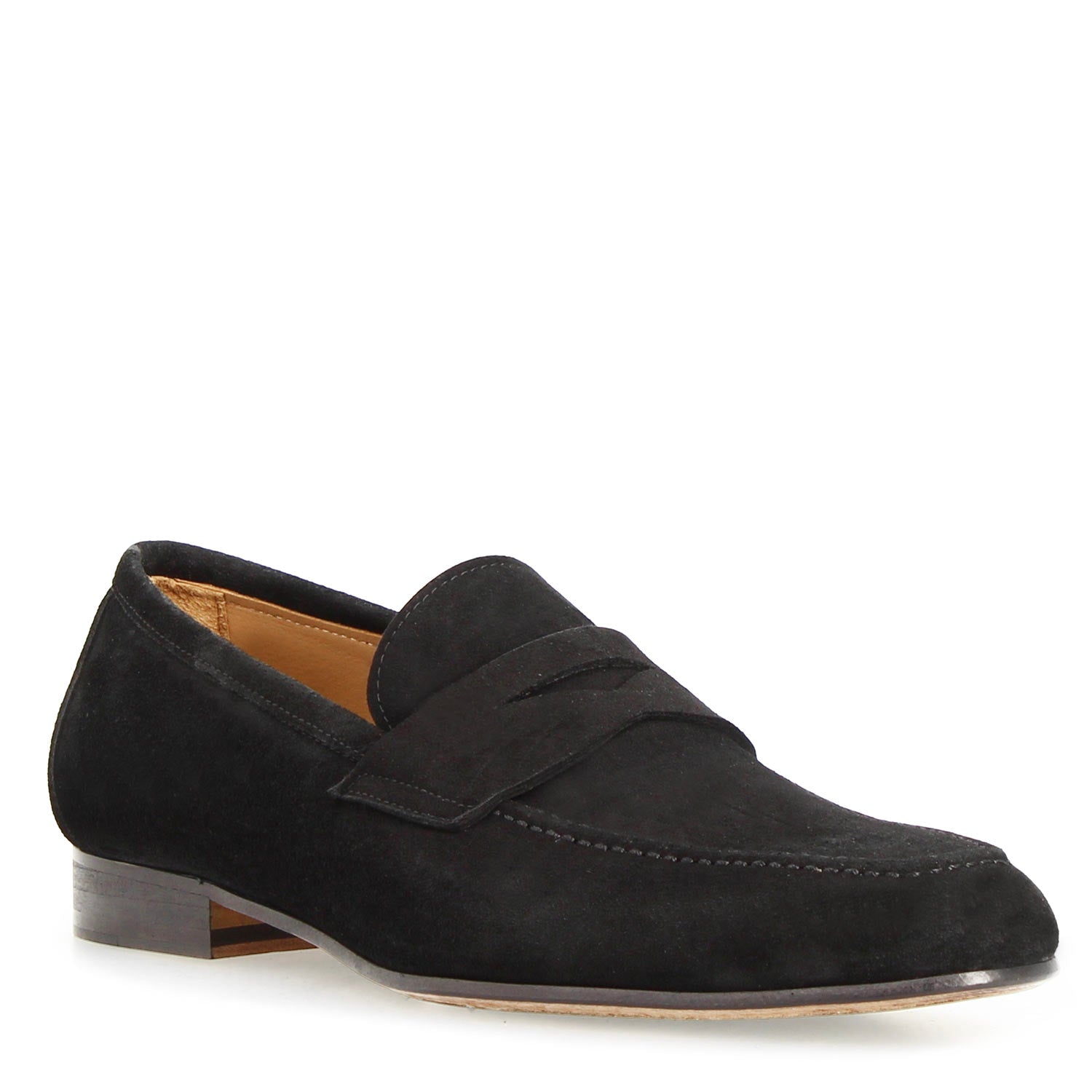 Men's handmade black suede loafer Manfredo