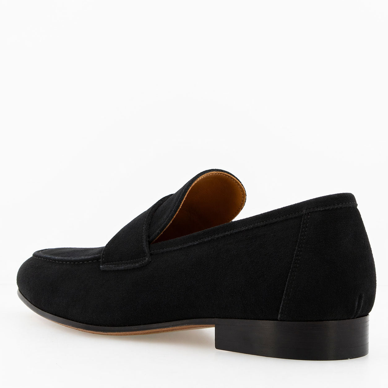 Men's handmade black suede loafer Manfredo