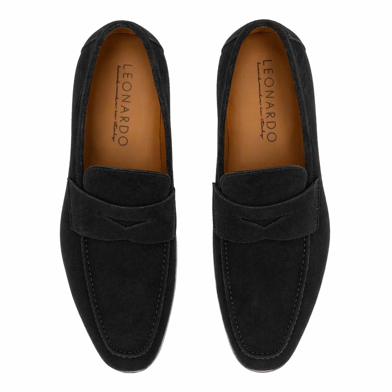 Men's handmade black suede loafer Manfredo