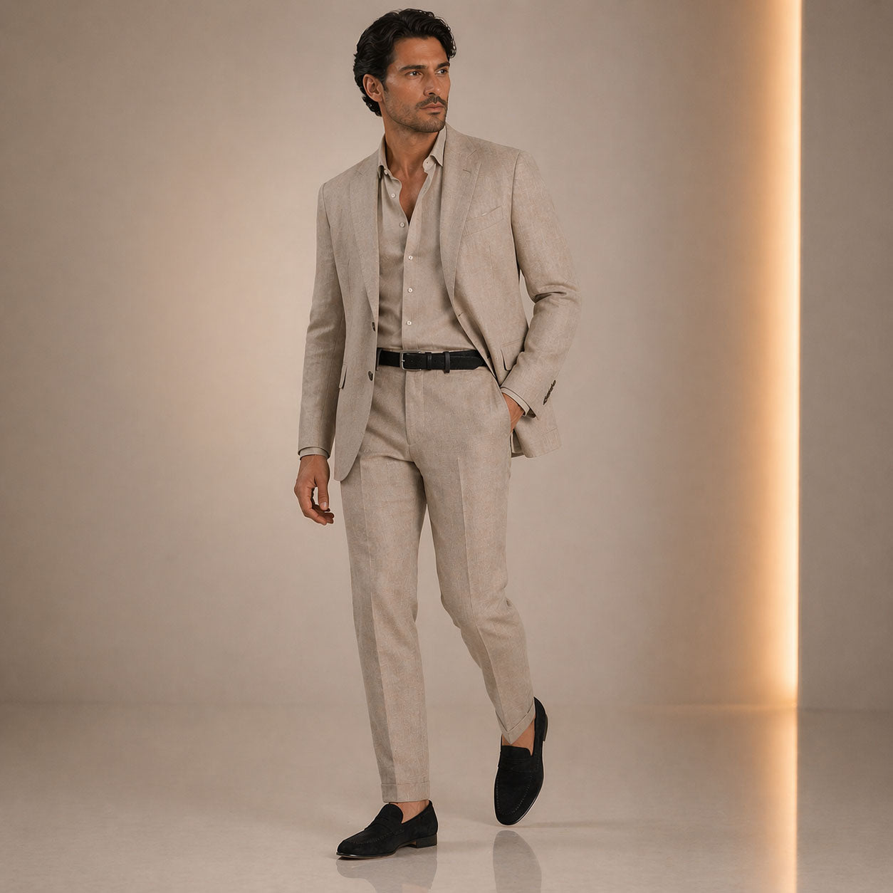 Men's handmade black suede loafer Manfredo